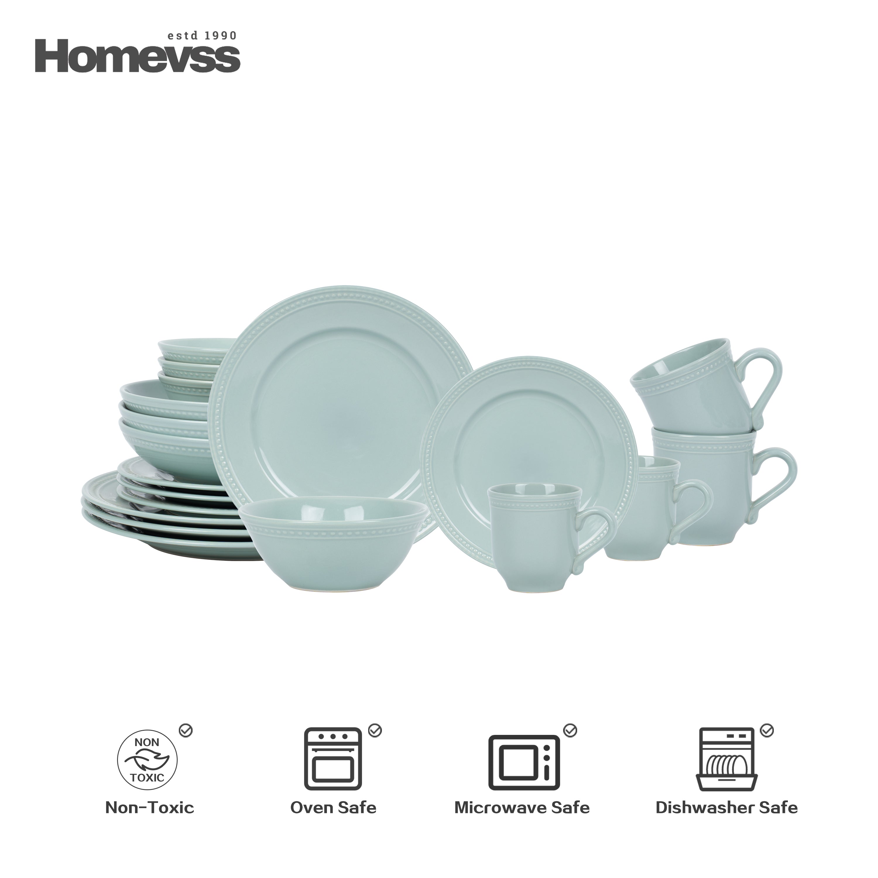 Pearl Dots Stoneware Dinnerware Set