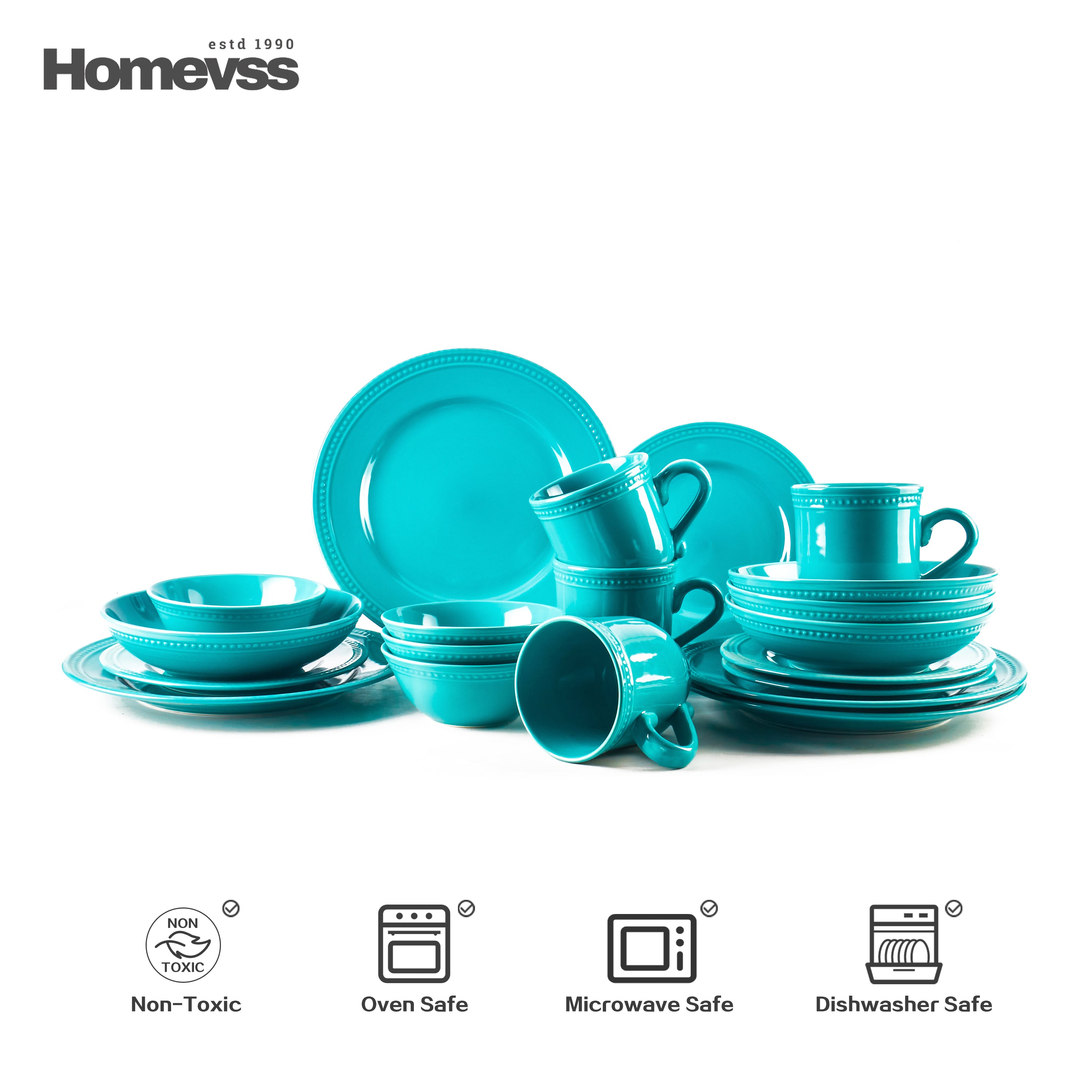Pearl Dots Stoneware Dinnerware Set