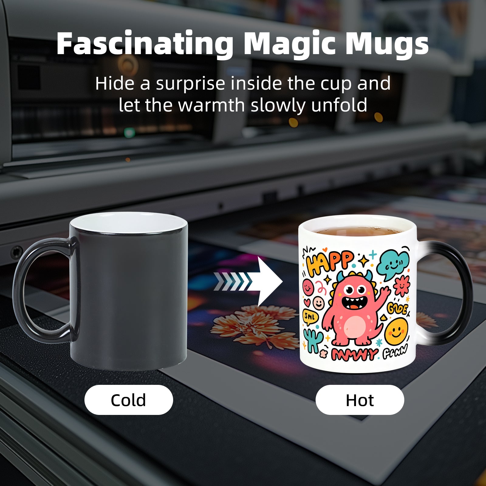 11oz Color Changing Sublimation Mug Blanks, in white gift box