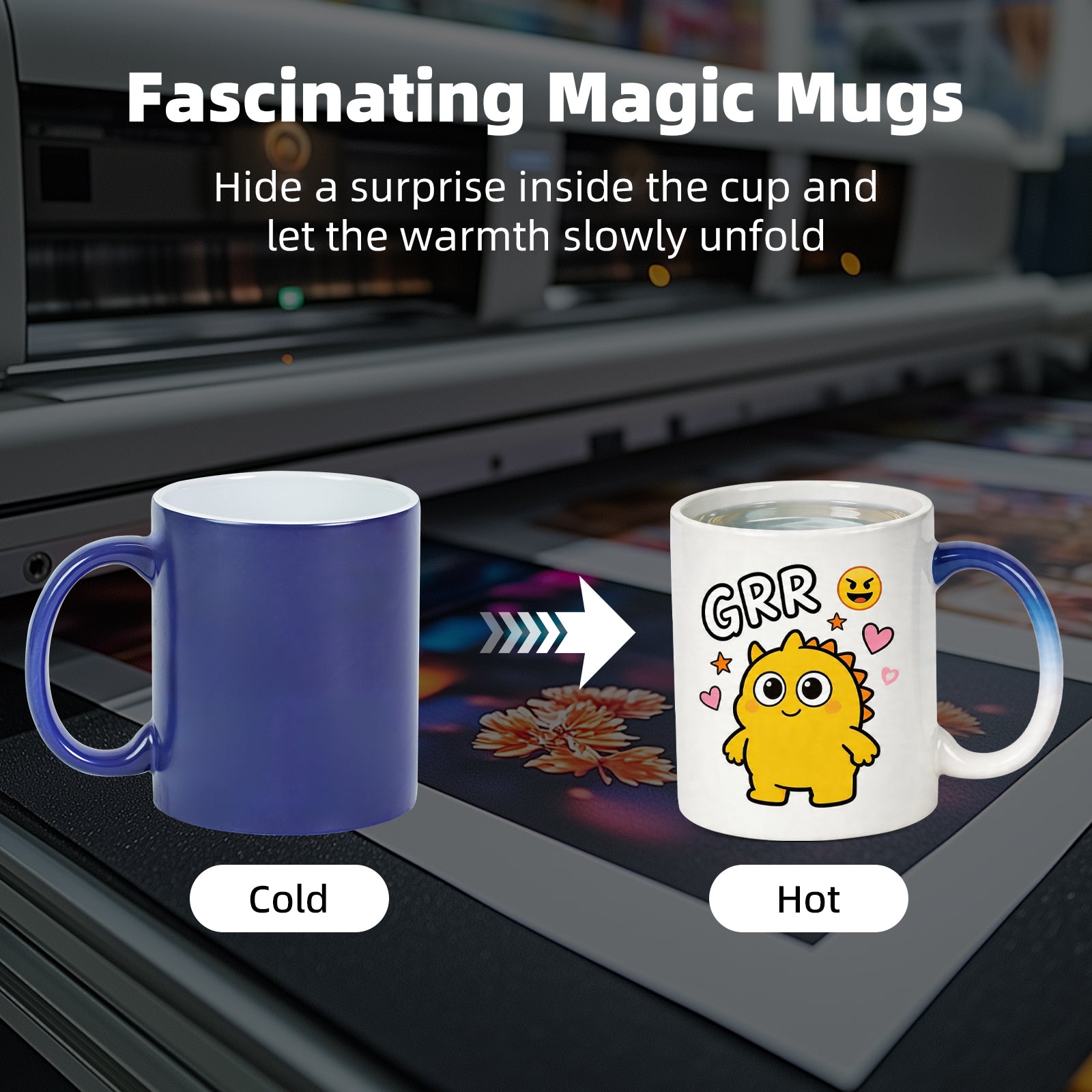 11oz Color Changing Sublimation Mug Blanks, in white gift box