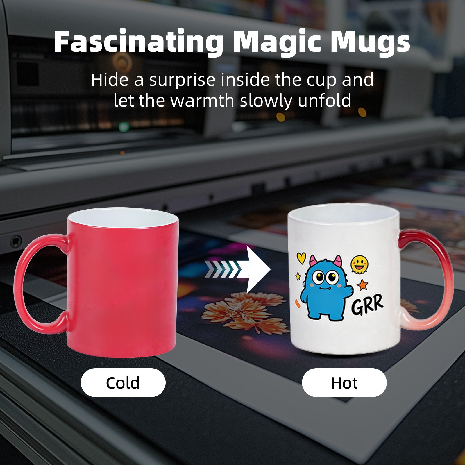 11oz Color Changing Sublimation Mug Blanks, in white gift box