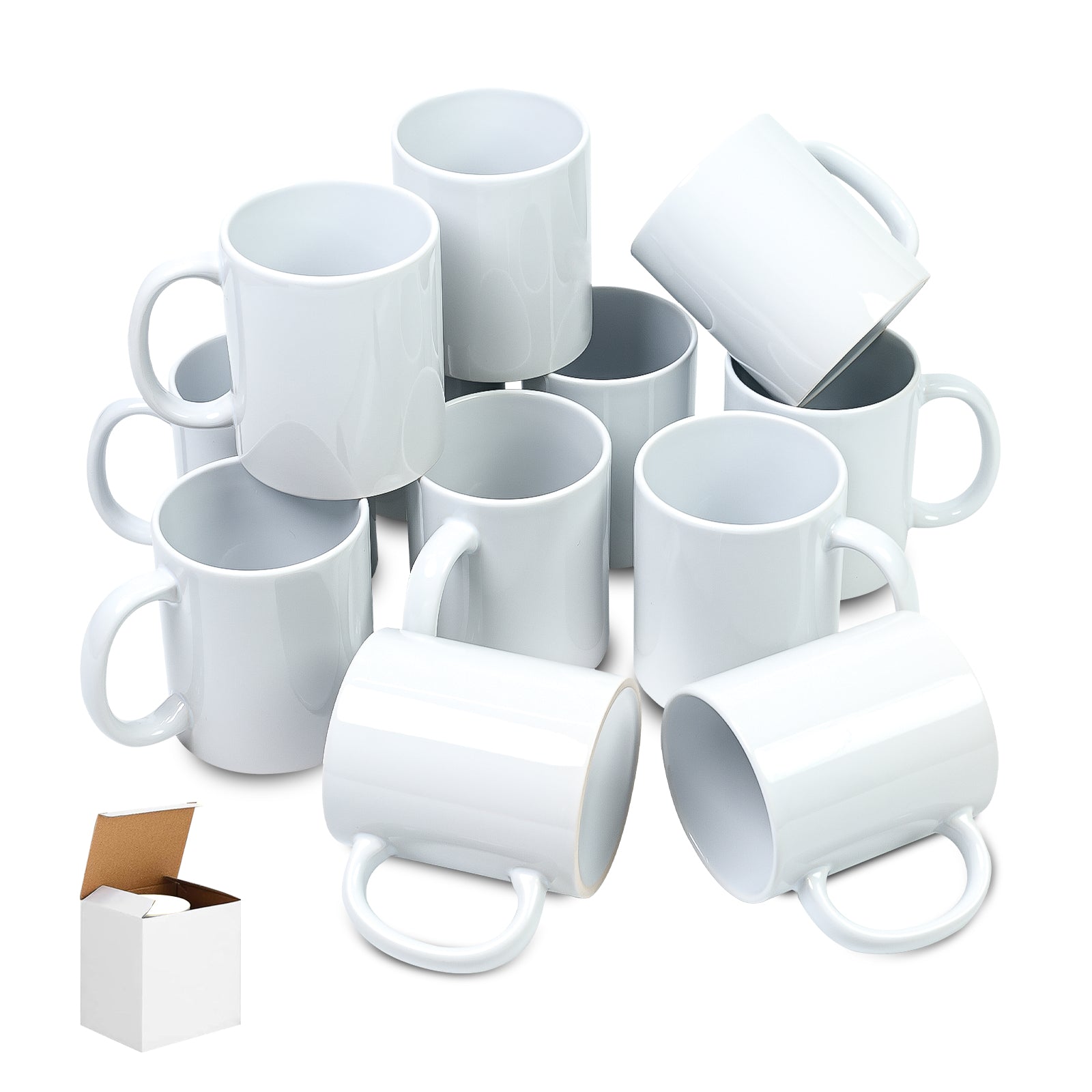 11oz Stoneware Sublimation Mug Blanks, in white gift box