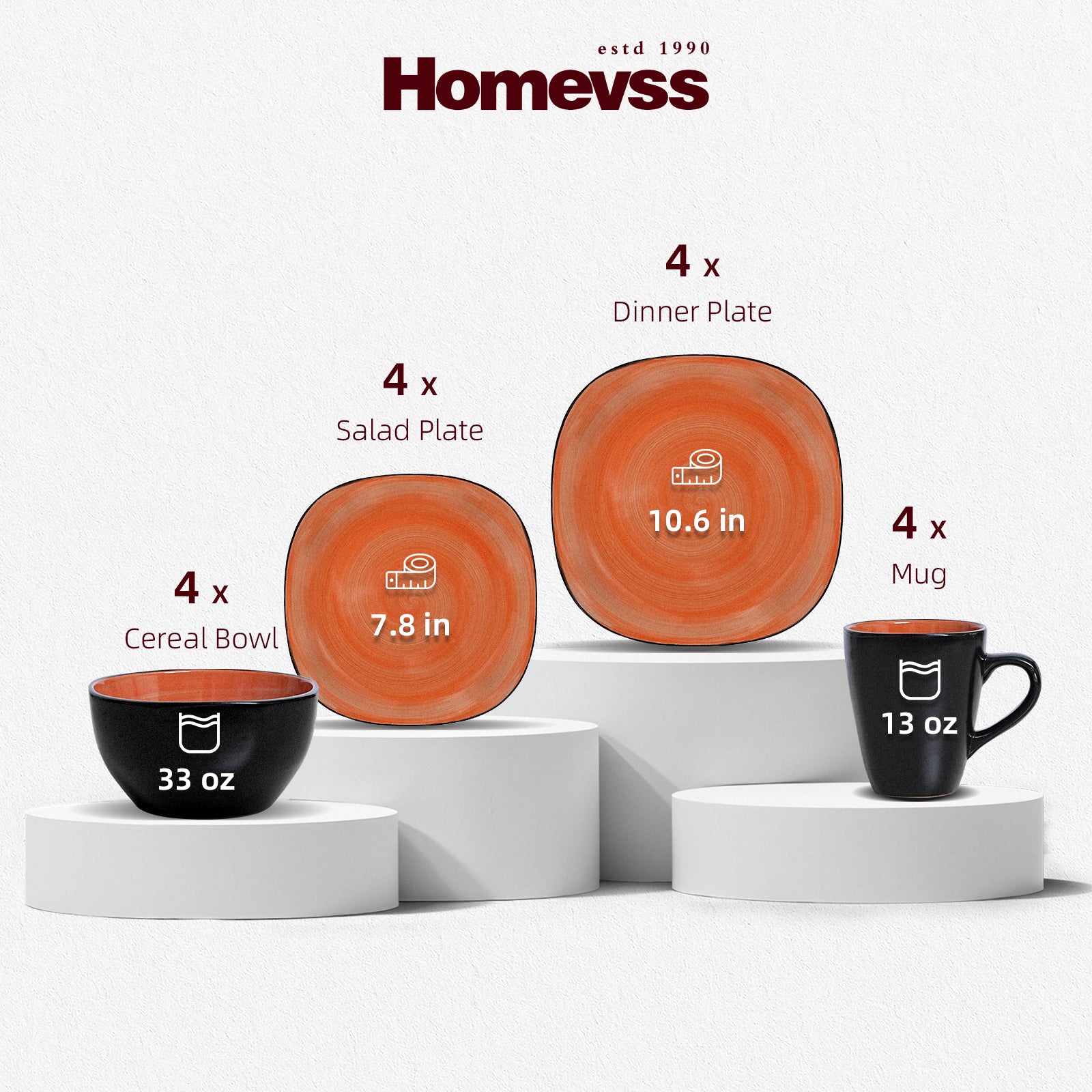 Stoneware Square Dinnerware Set
