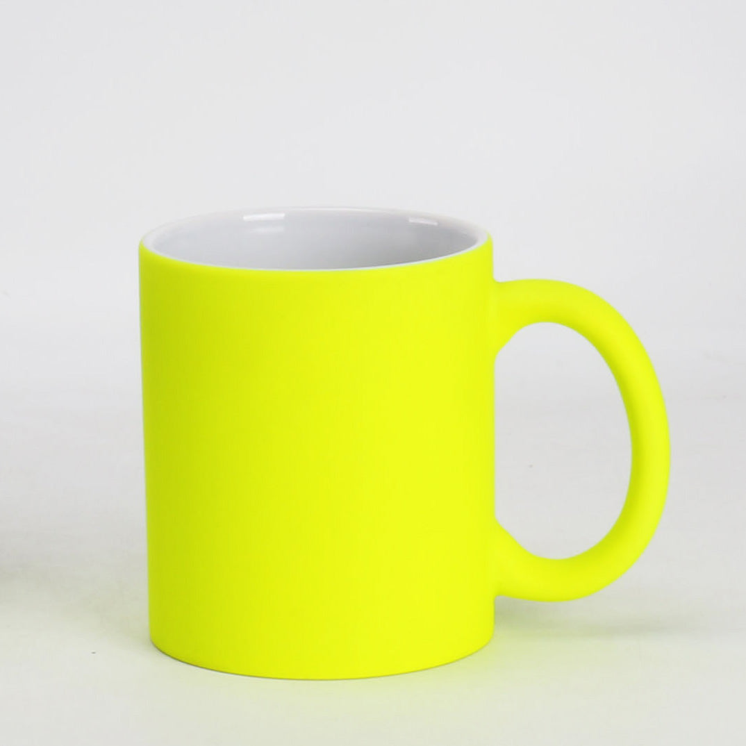 Stoneware 11oz Sublimation Mug, 6 Assorted Fluoresces Colors