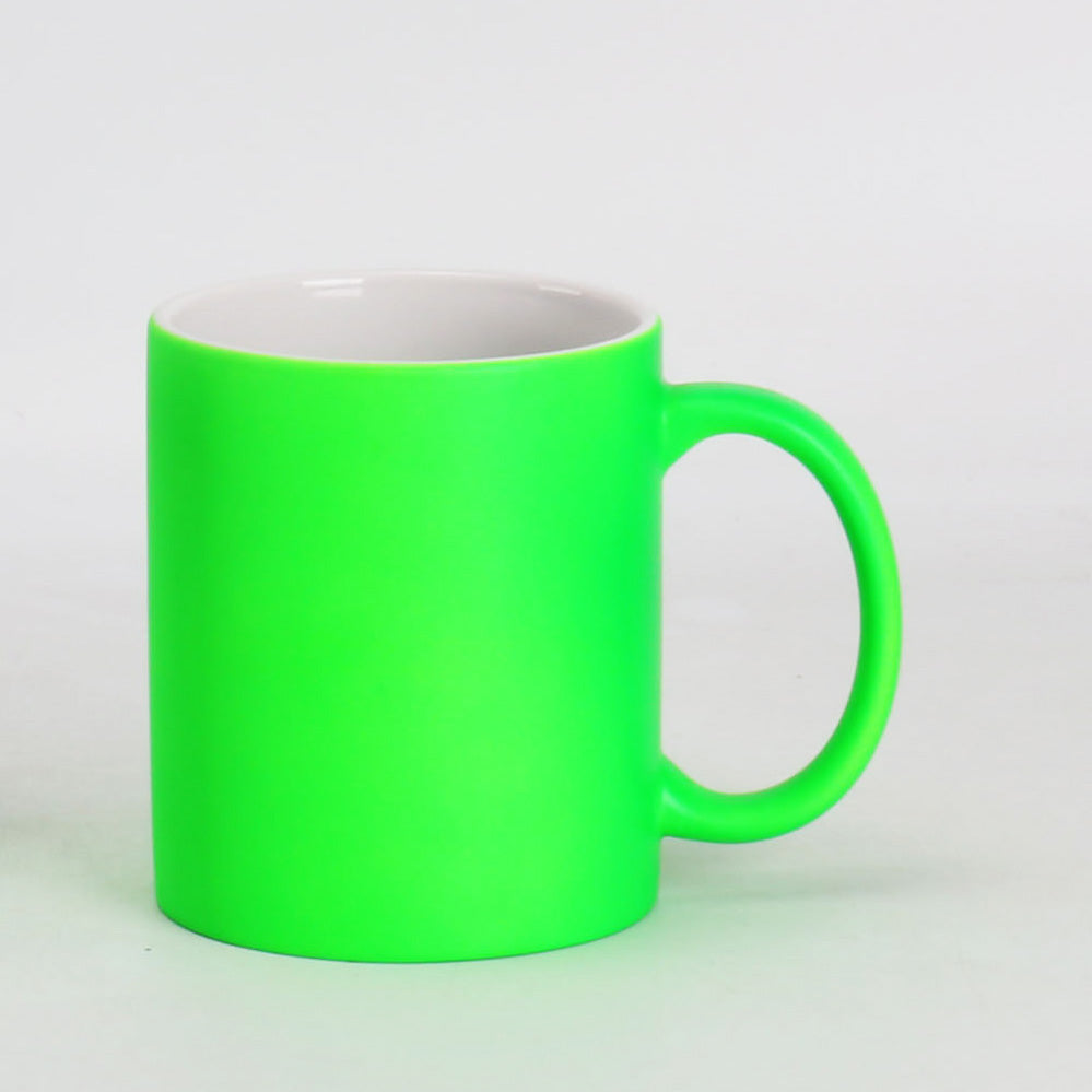 Stoneware 11oz Sublimation Mug, 6 Assorted Fluoresces Colors