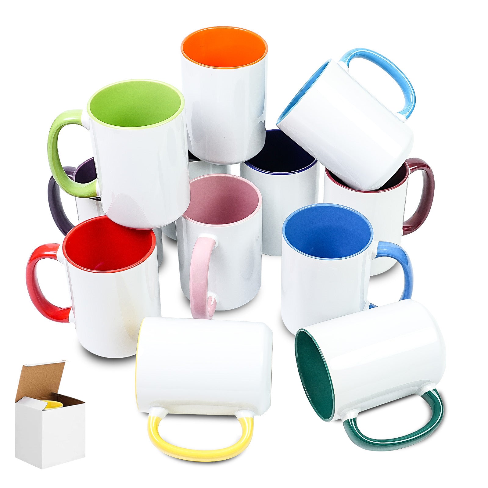 15oz Stoneware Sublimation Mug Blanks, in white gift box