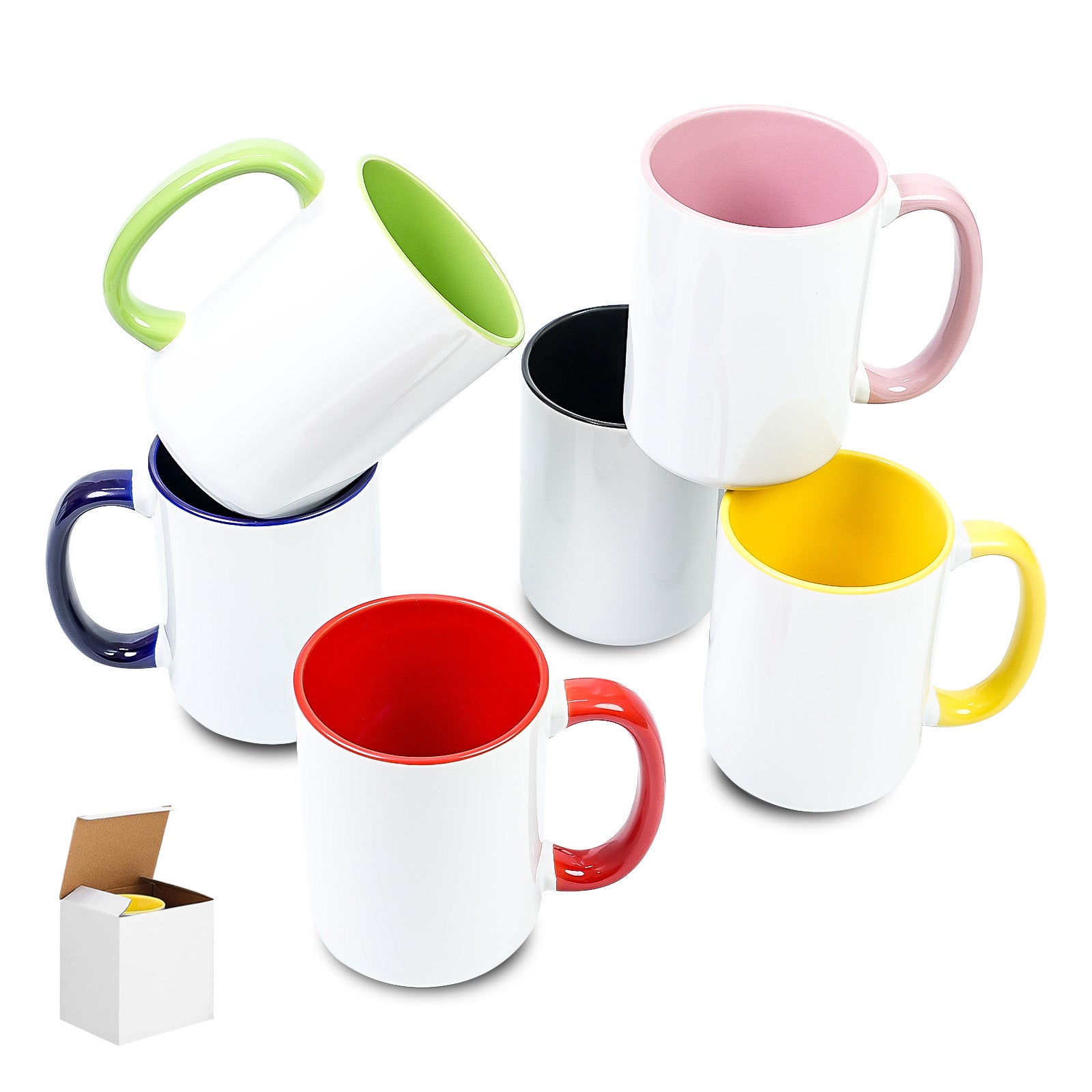 15oz Stoneware Sublimation Mug Blanks, in white gift box