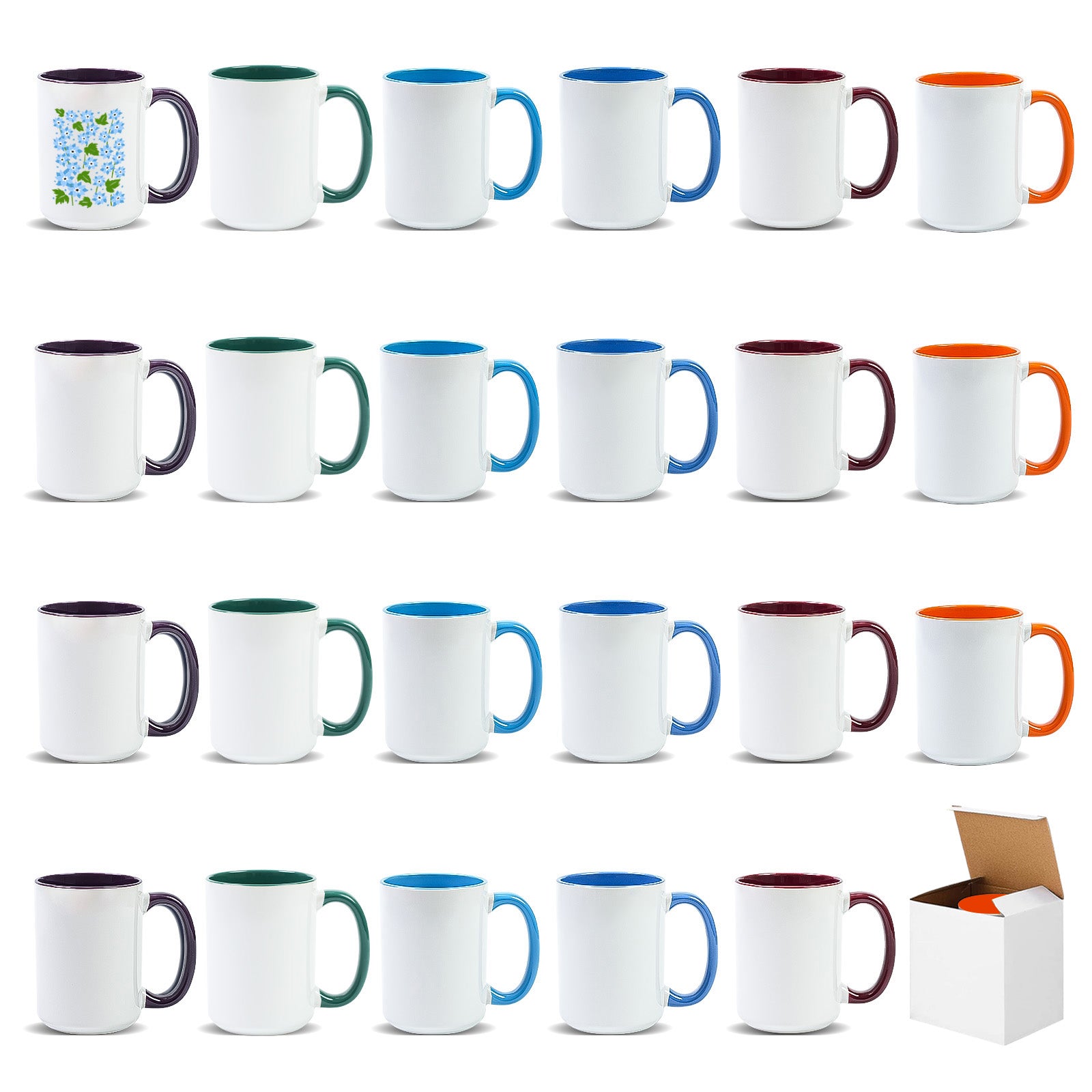 15oz Stoneware Sublimation Mug Blanks, in white gift box