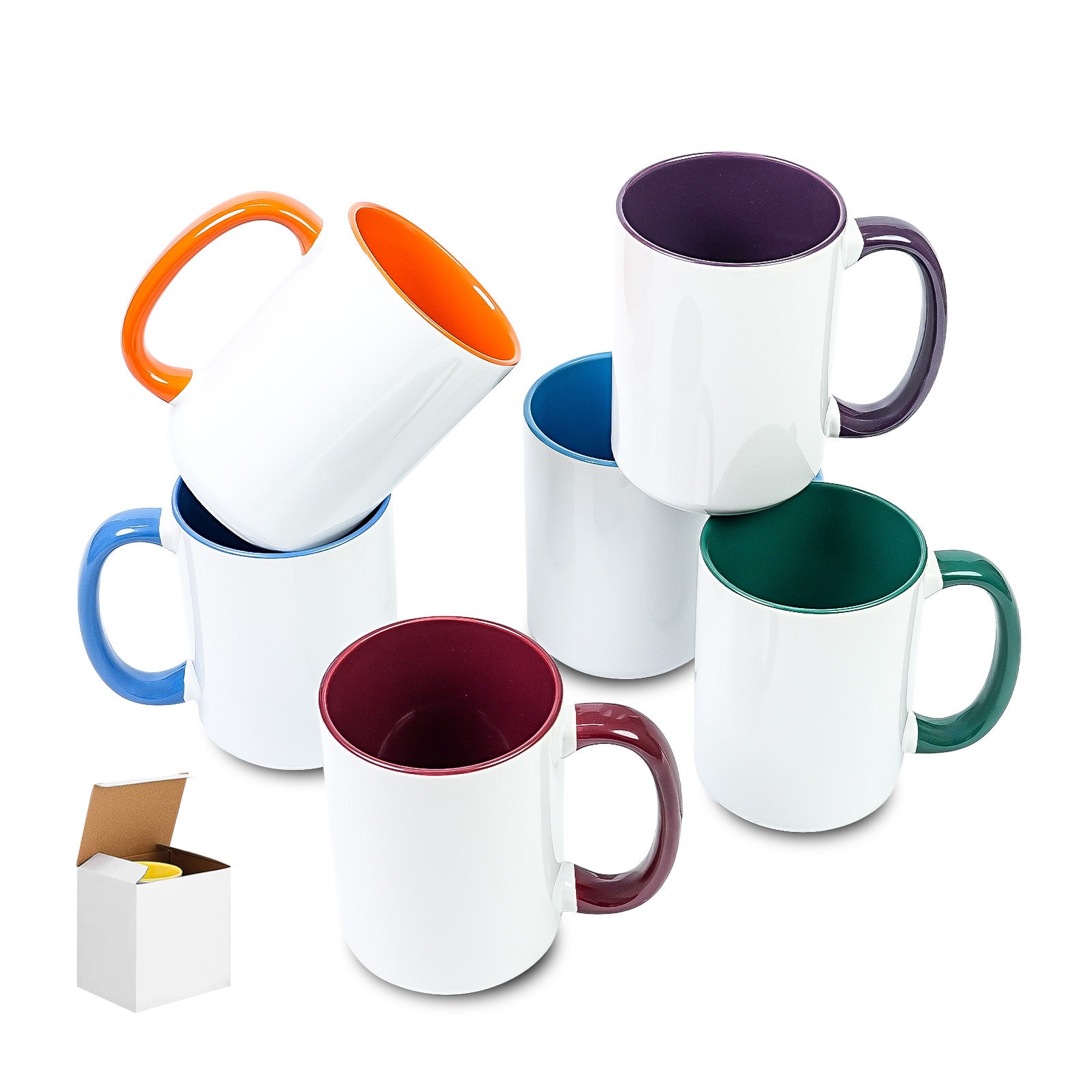 15oz Stoneware Sublimation Mug Blanks, in white gift box