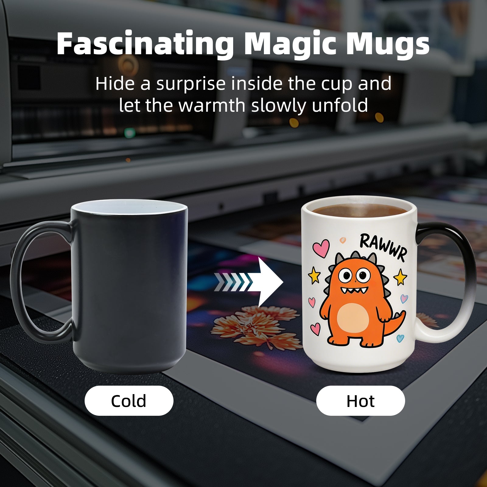 15 oz mugs sublimation heat changing effect before and after