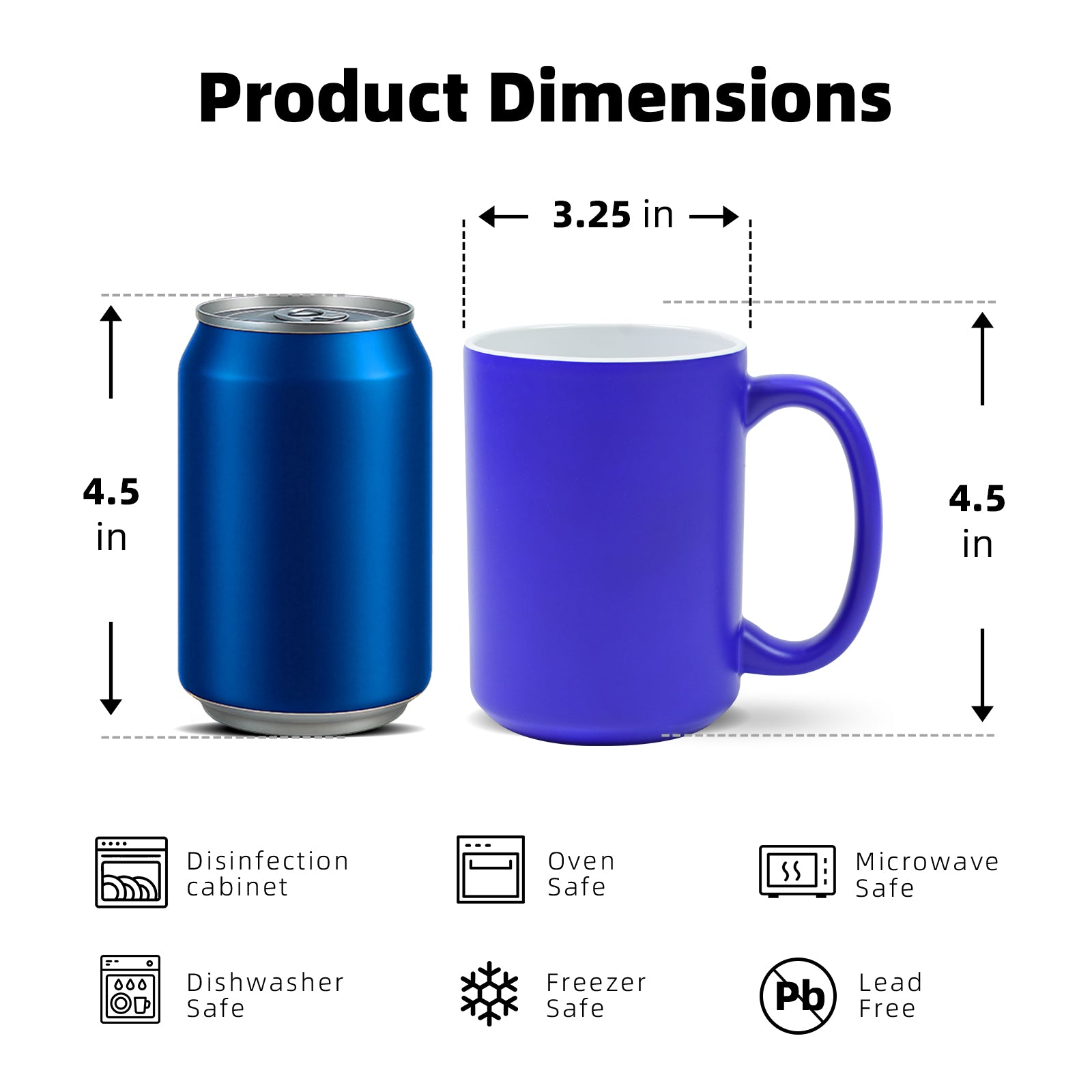 15oz Color-Changing Stoneware Sublimation Mug Blanks