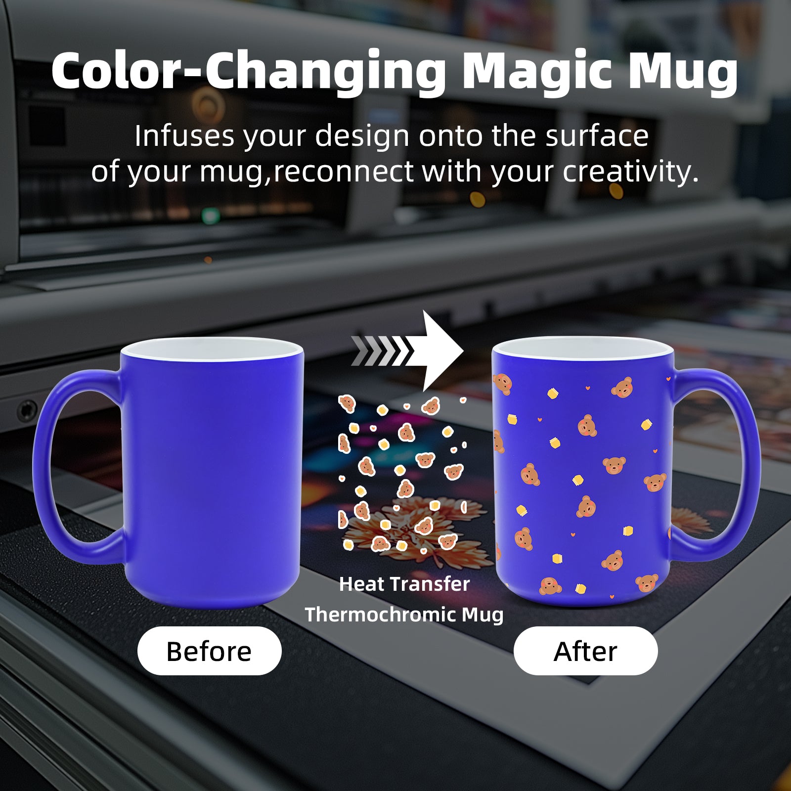 15oz Color-Changing Stoneware Sublimation Mug Blanks