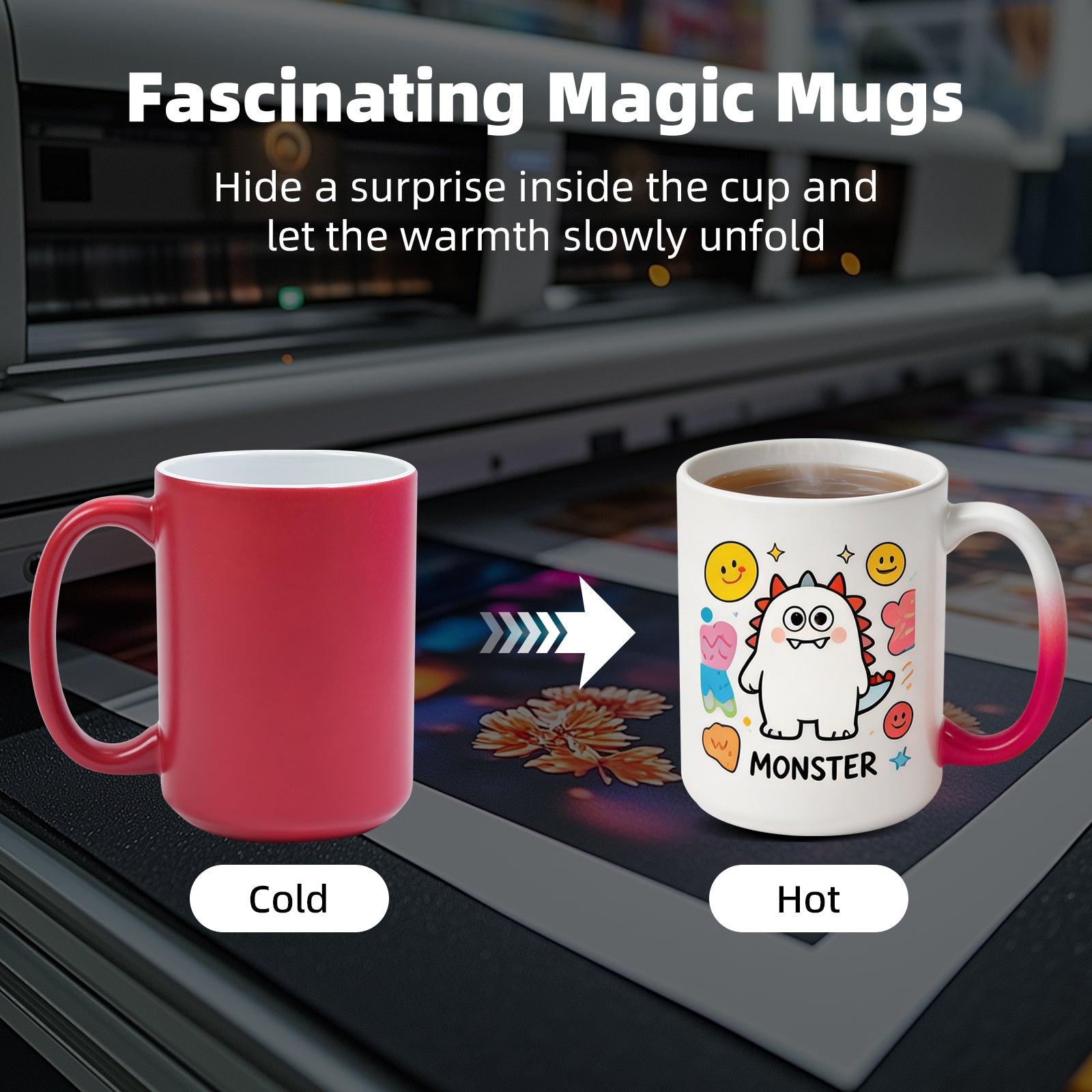 15oz Color-Changing Stoneware Sublimation Mug Blanks, in white gift box