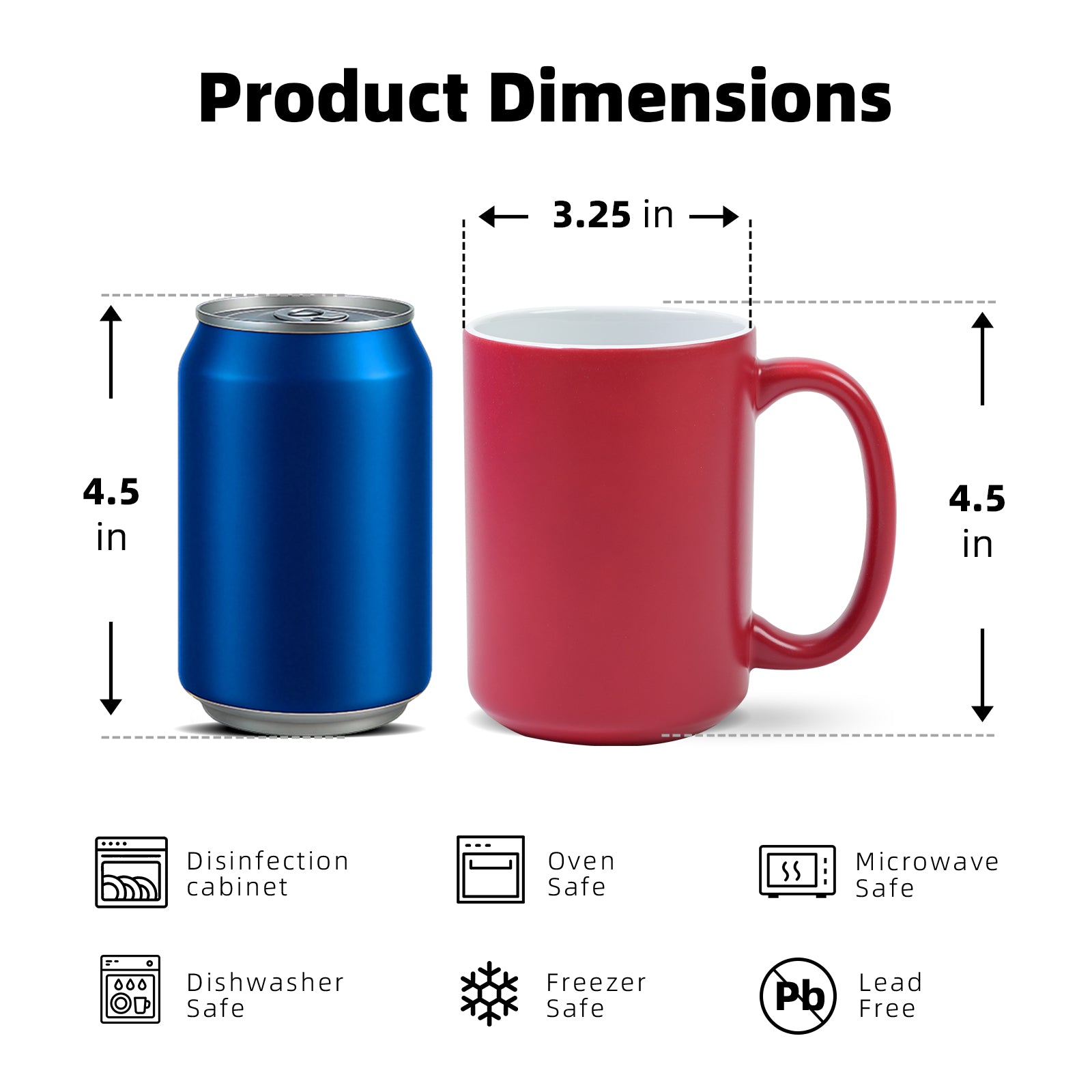 15oz Color-Changing Stoneware Sublimation Mug Blanks