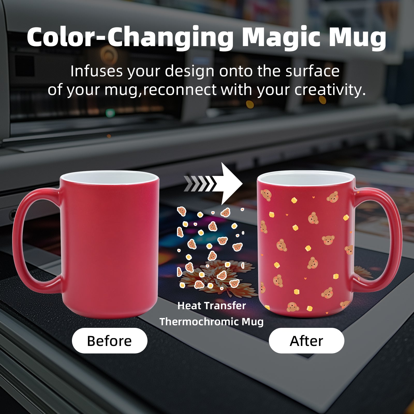 15oz Color-Changing Stoneware Sublimation Mug Blanks