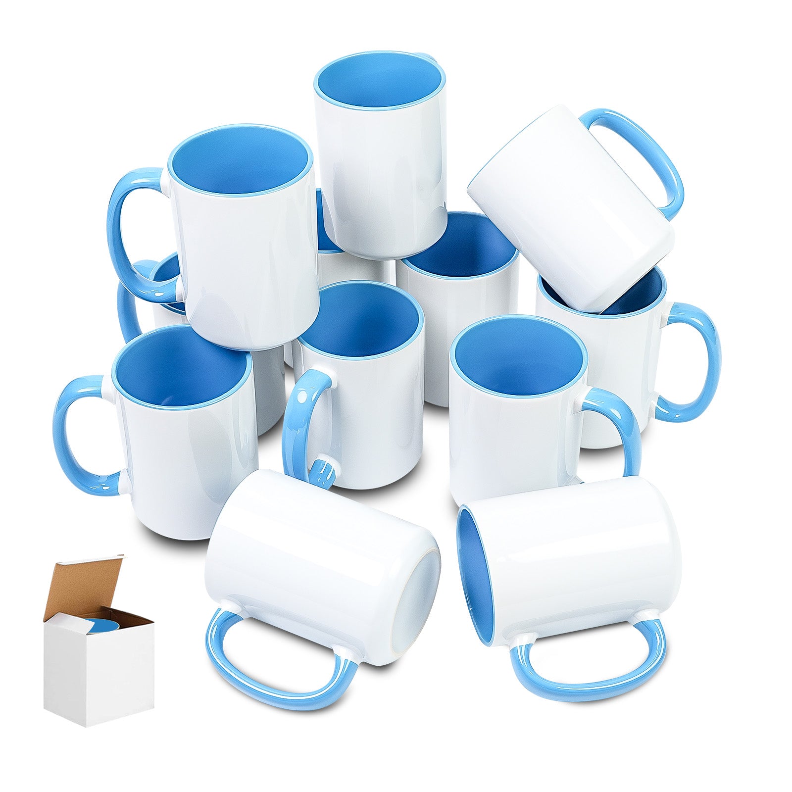 15oz Stoneware Sublimation Mug Blanks, in white gift box