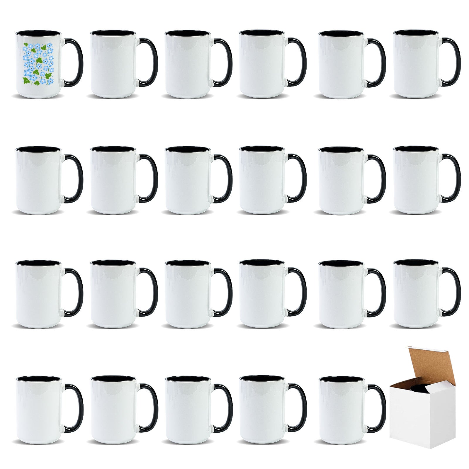 15oz Stoneware Sublimation Mug Blanks, in white gift box