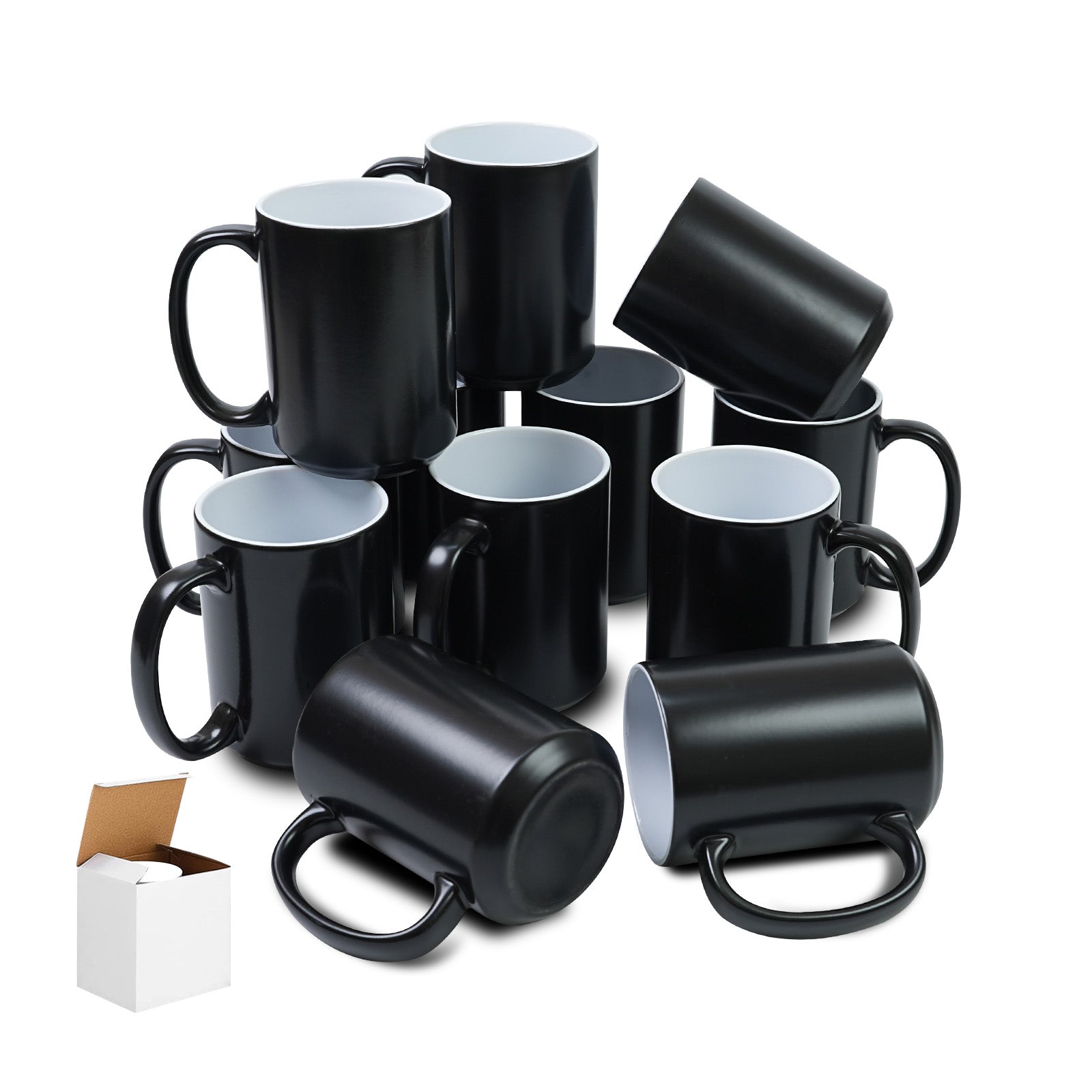 15oz Color-Changing Stoneware Sublimation Mug Blanks, in white gift box