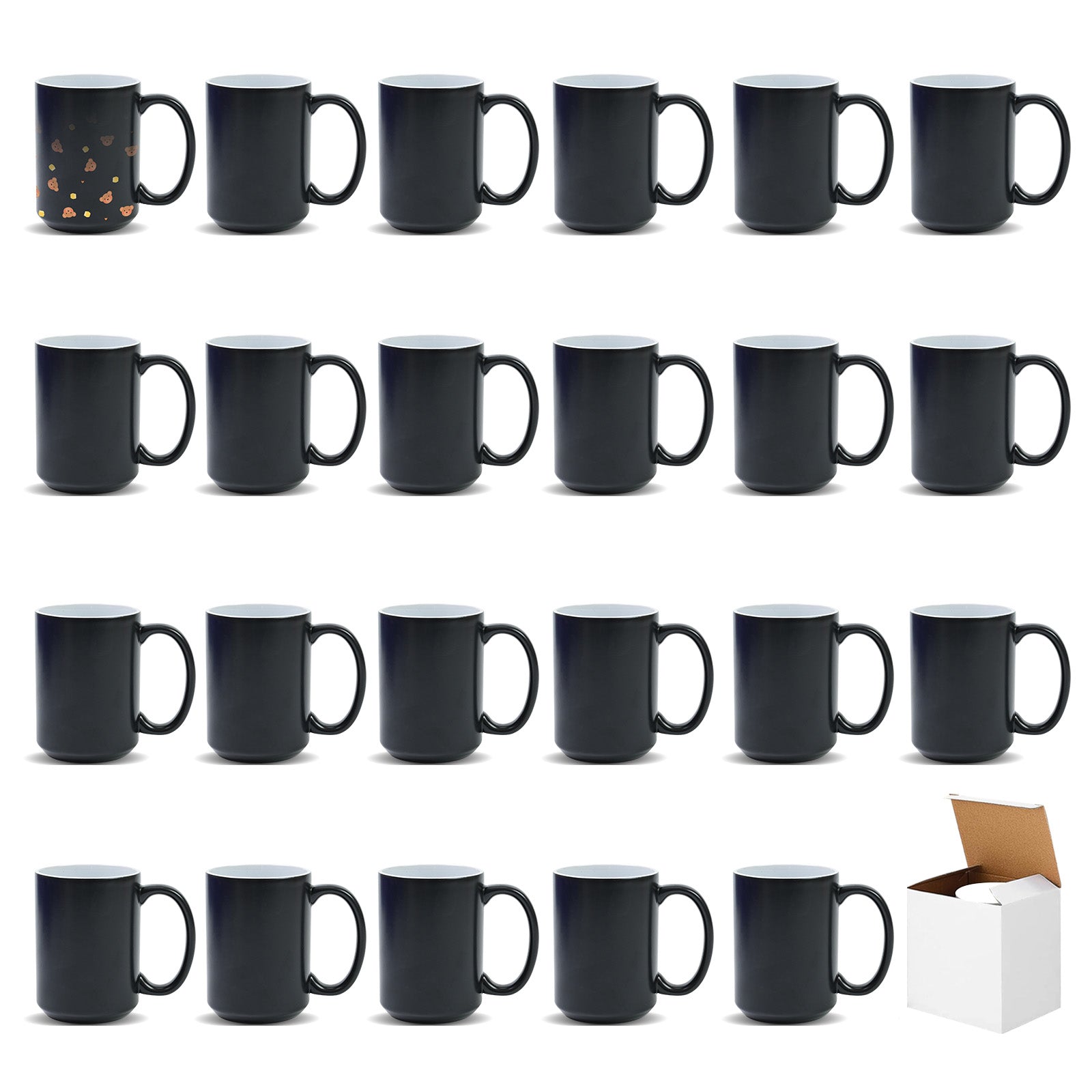 15oz Color-Changing Stoneware Sublimation Mug Blanks, in white gift box