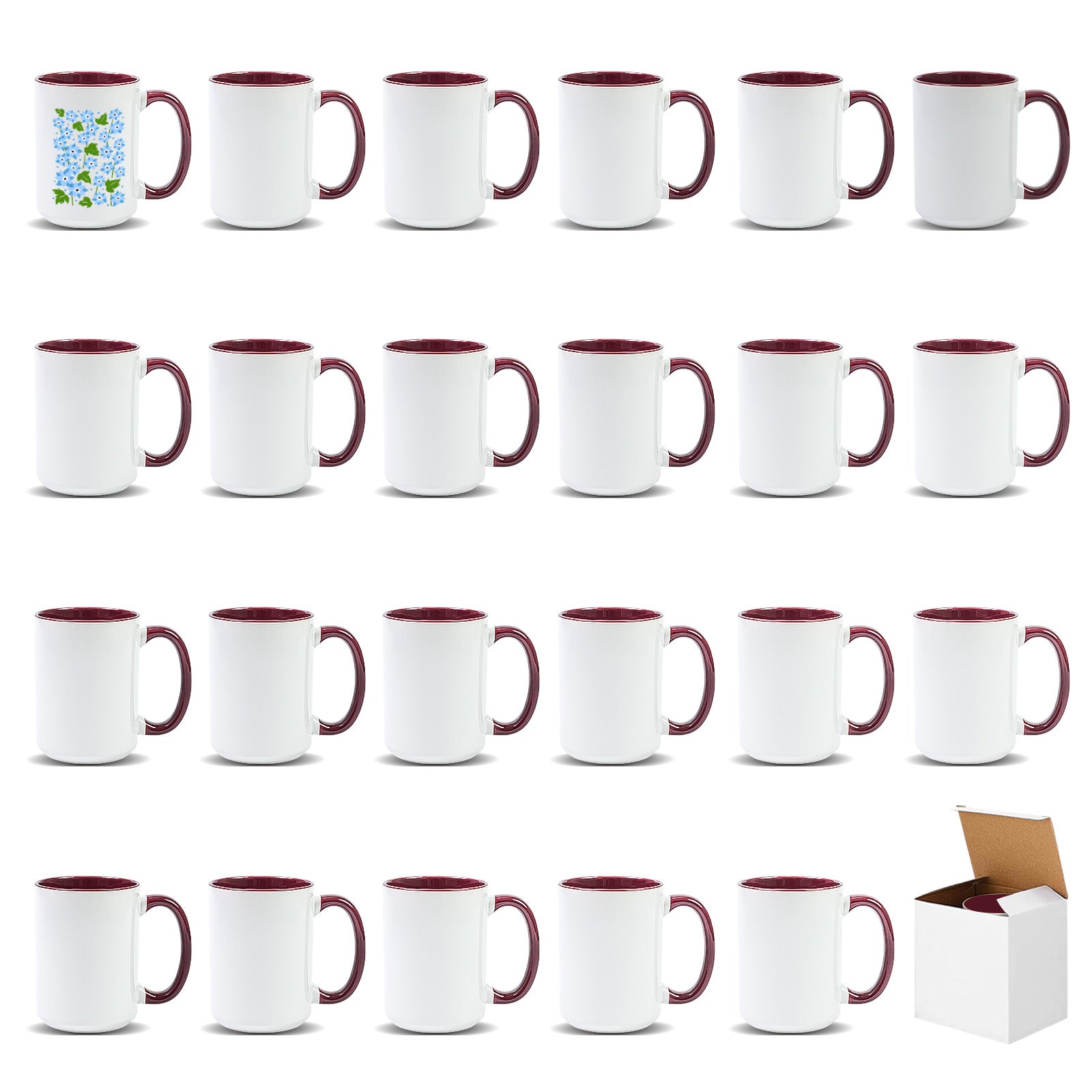 15oz Stoneware Sublimation Mug Blanks, in white gift box
