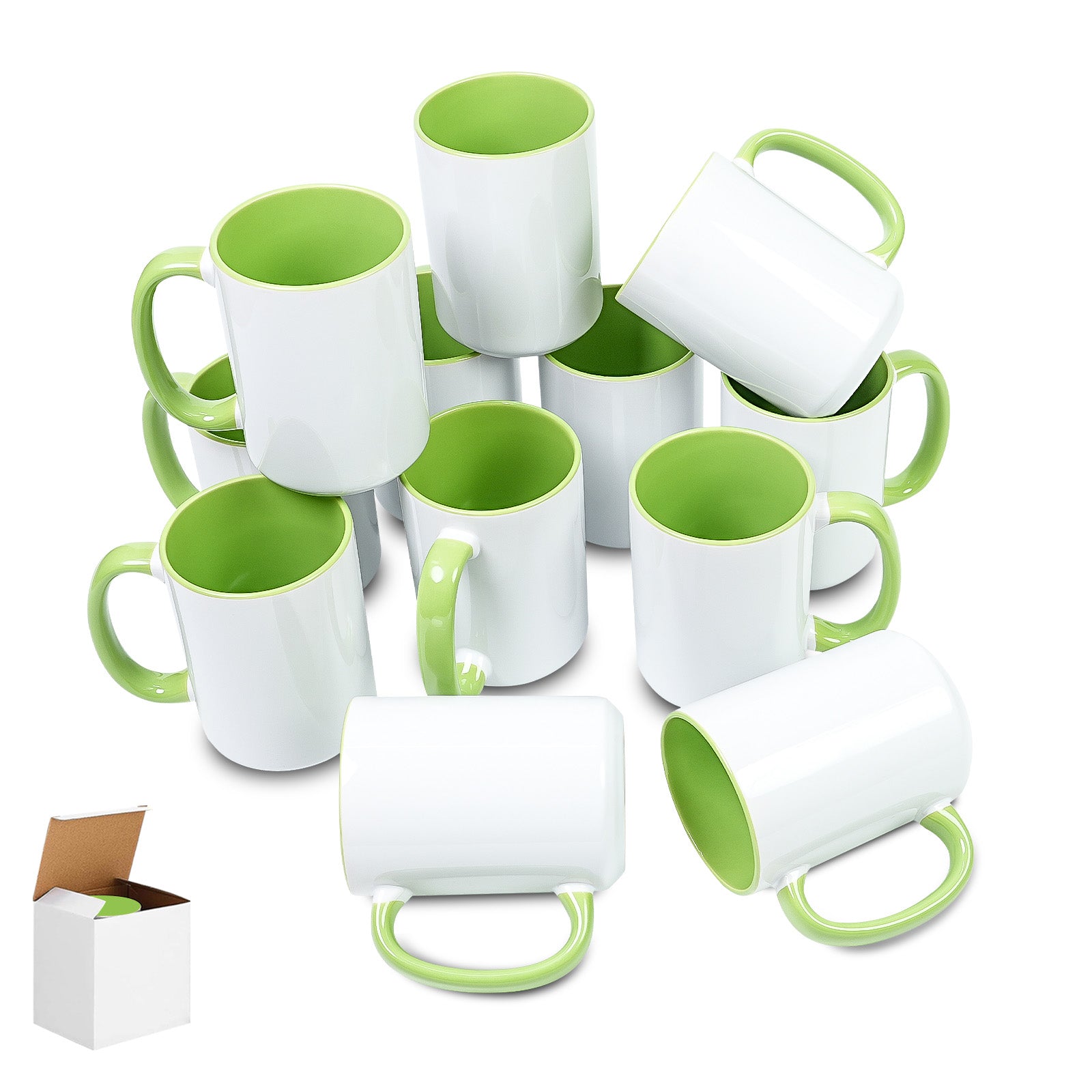 15oz Stoneware Sublimation Mug Blanks, in white gift box