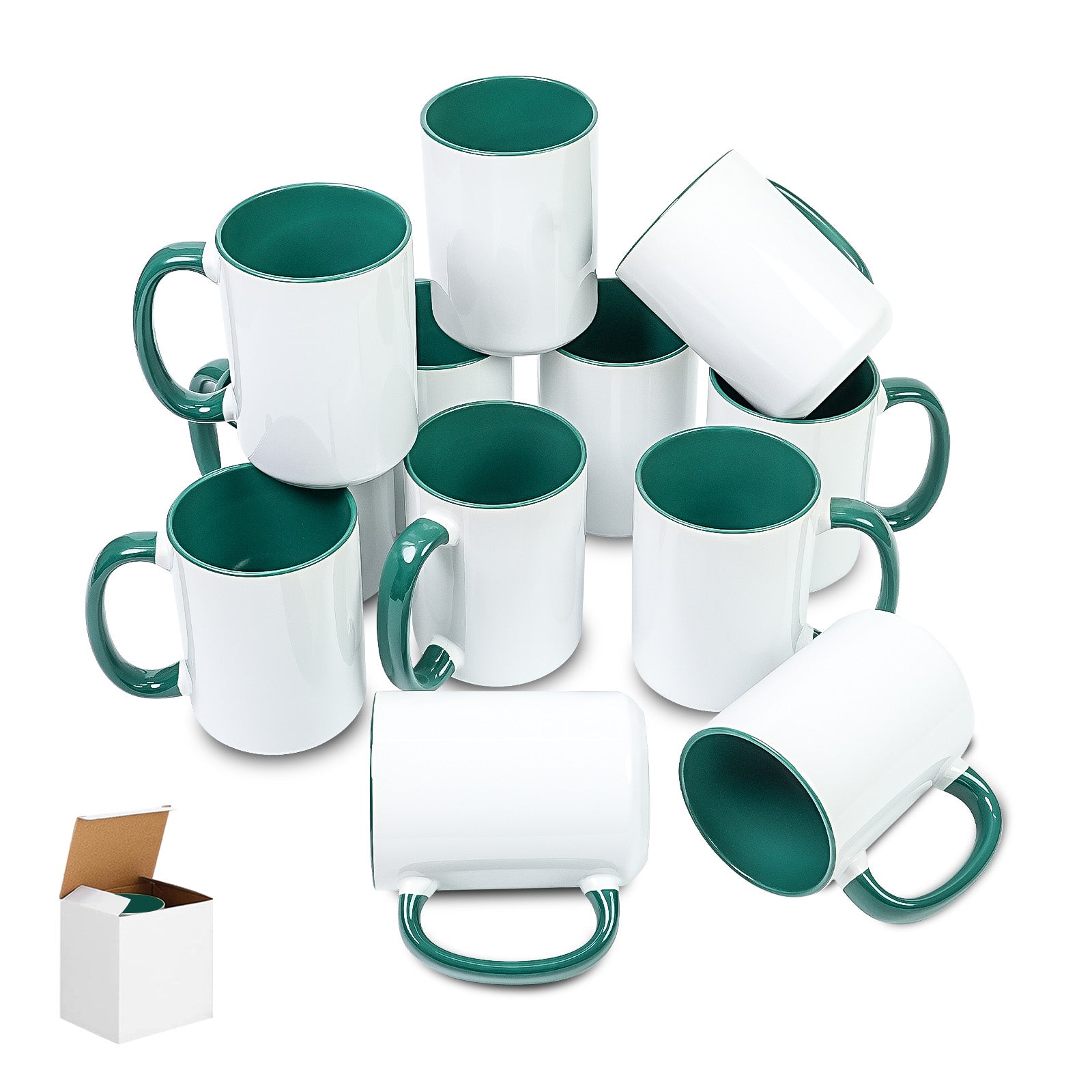 15oz Stoneware Sublimation Mug Blanks, in white gift box