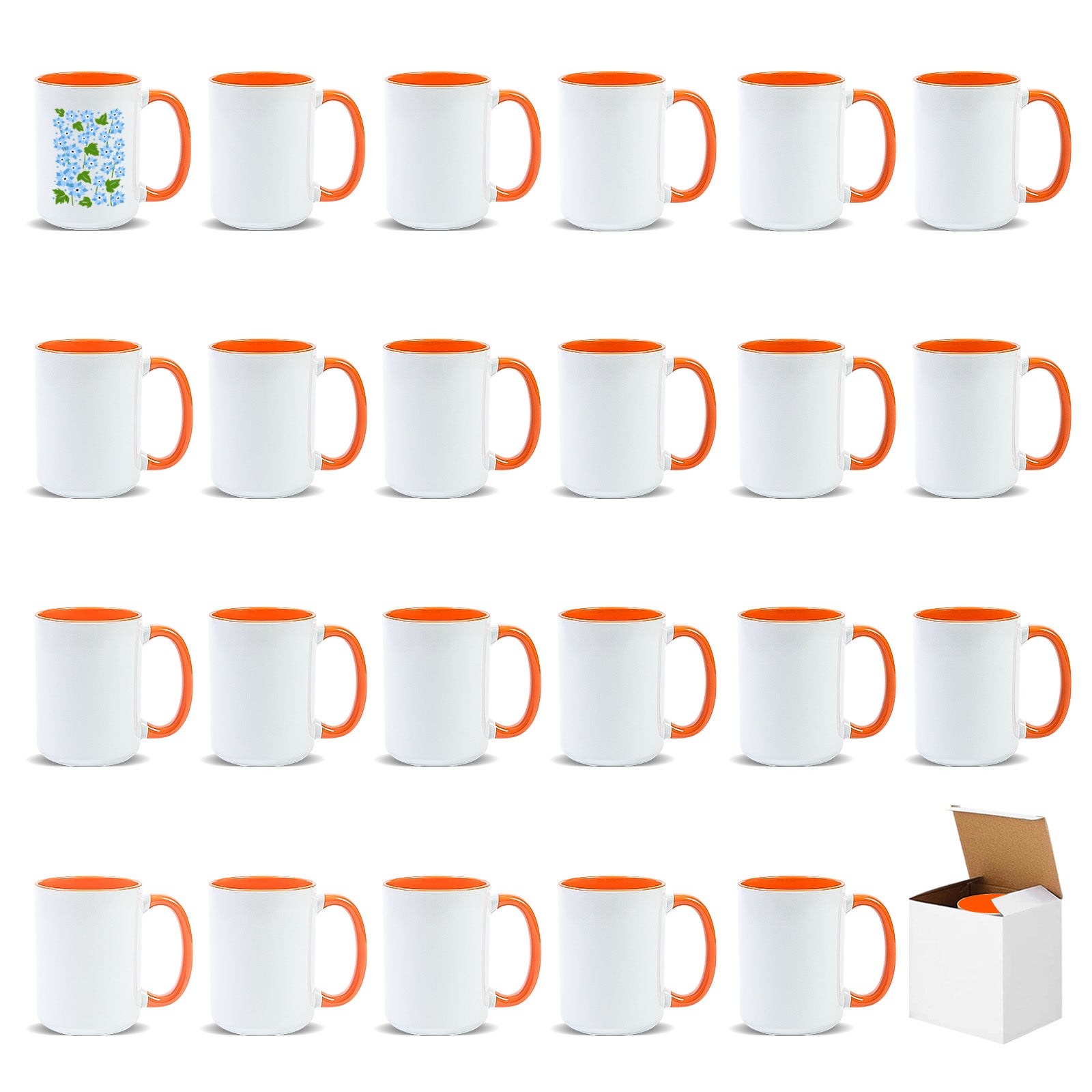 15oz Stoneware Sublimation Mug Blanks, in white gift box