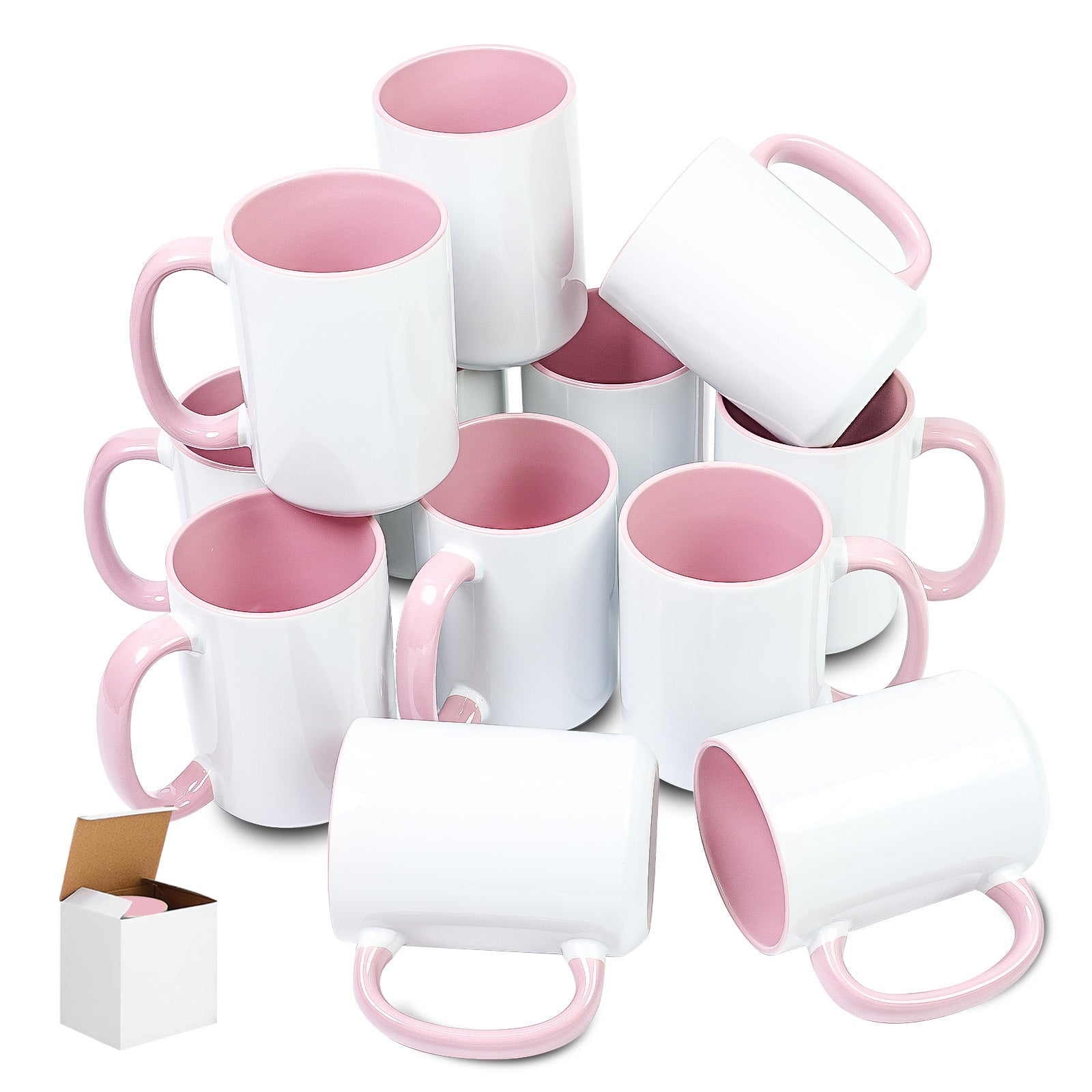 15oz Stoneware Sublimation Mug Blanks, in white gift box