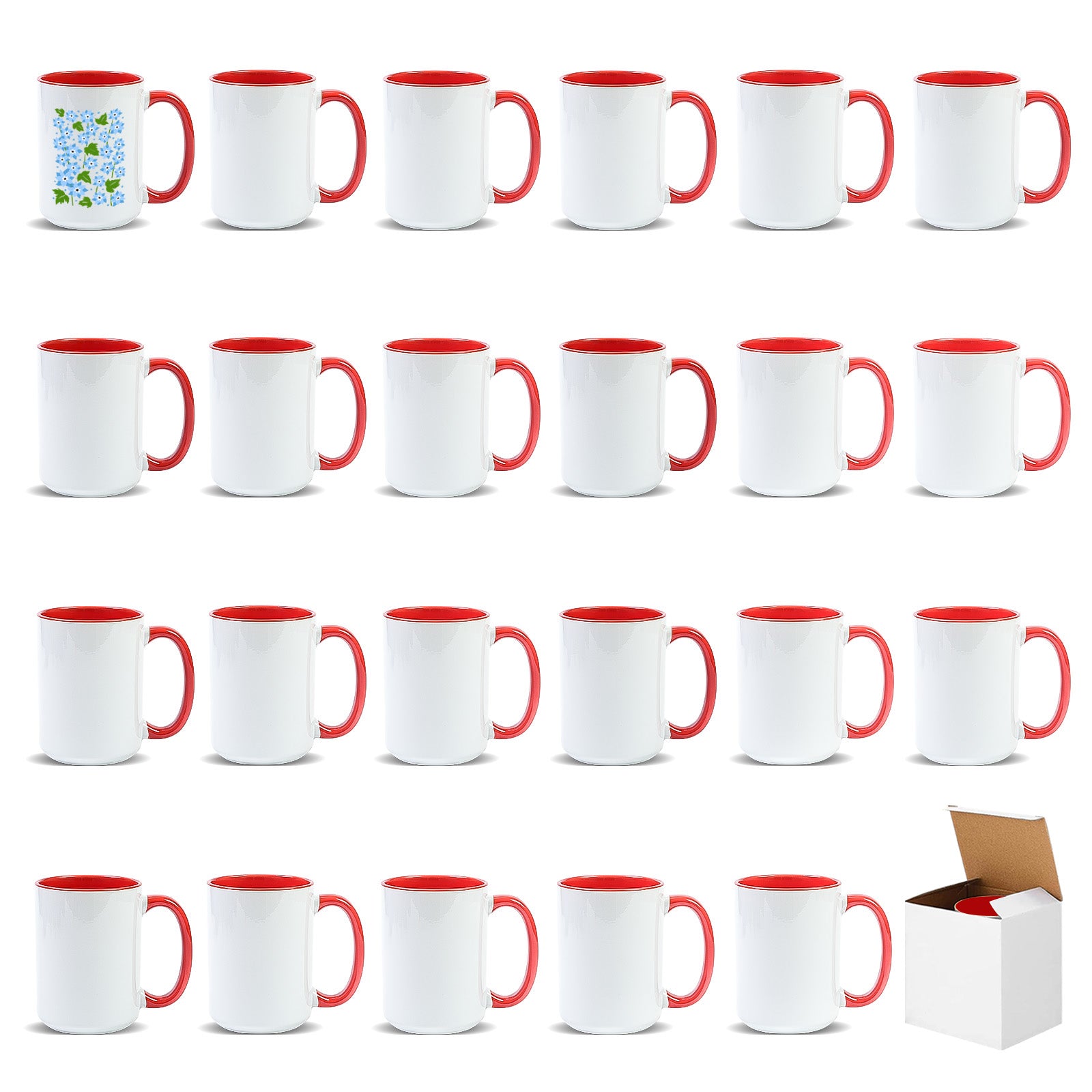 15oz Stoneware Sublimation Mug Blanks, in white gift box