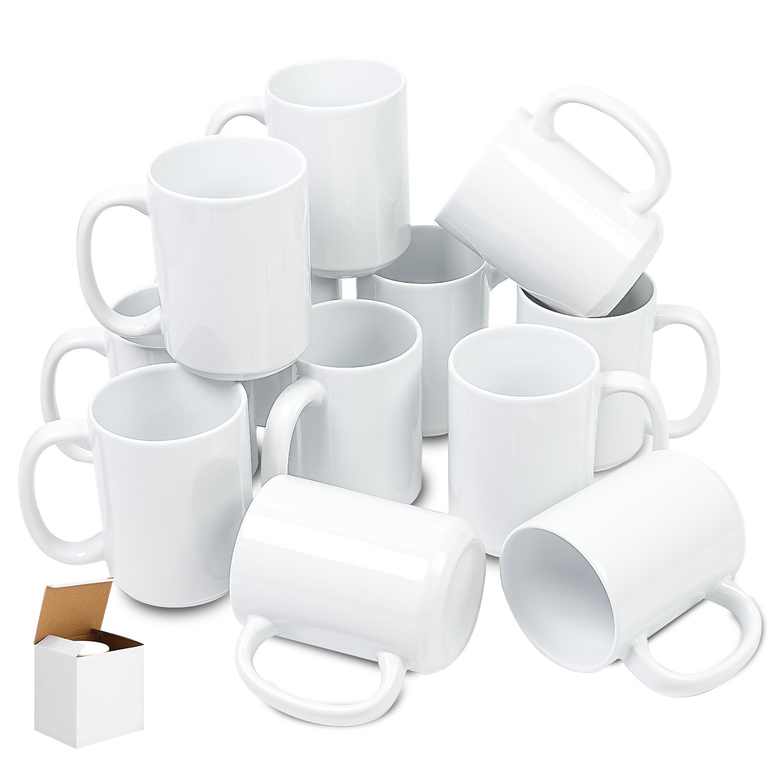 15oz Stoneware Sublimation Mug Blanks, in white gift box