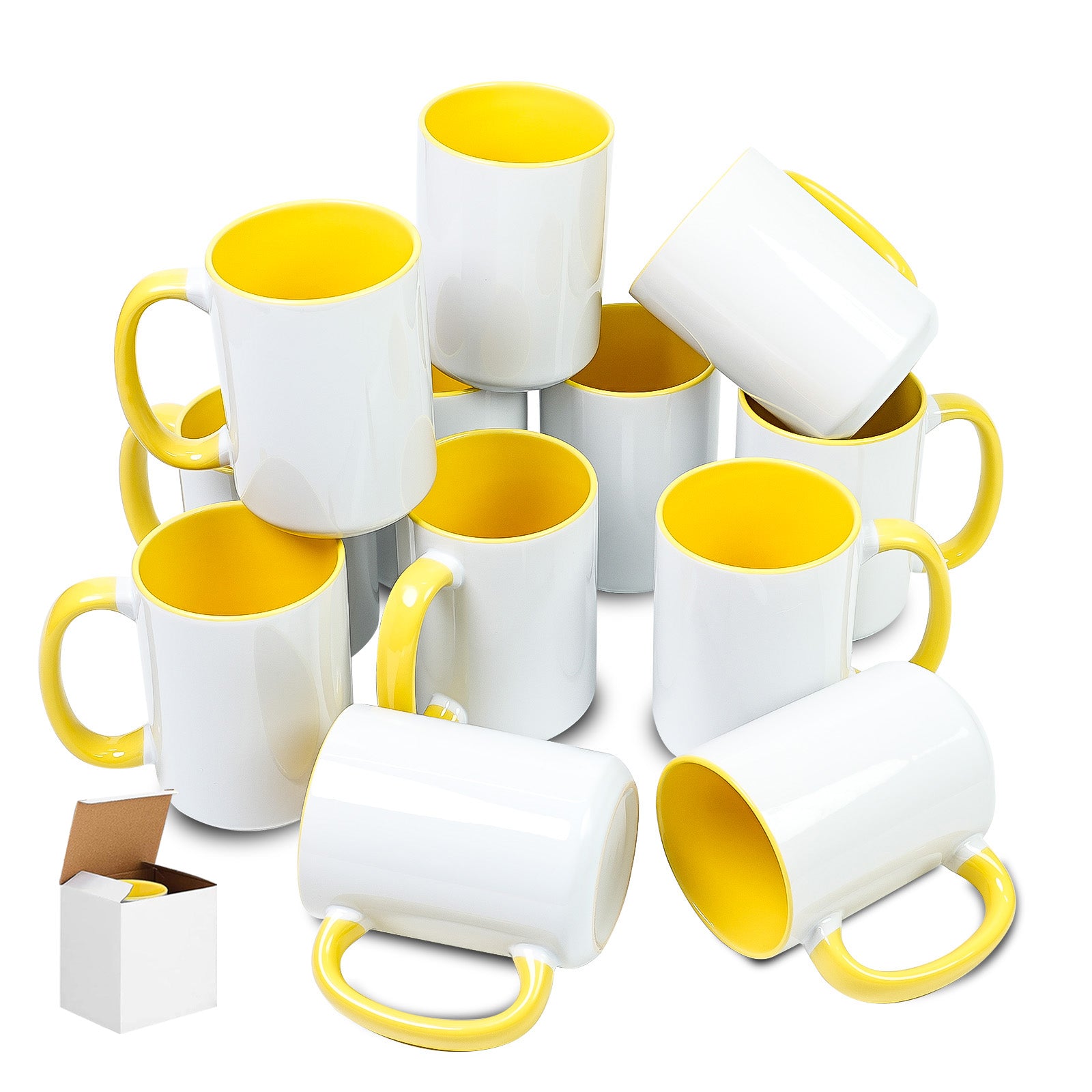 15oz Stoneware Sublimation Mug Blanks, in white gift box