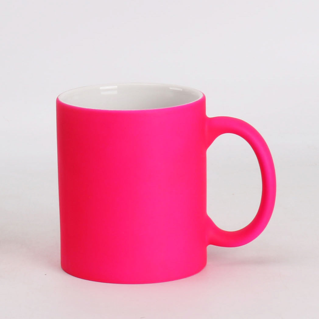 Stoneware 11oz Sublimation Mug, 6 Assorted Fluoresces Colors