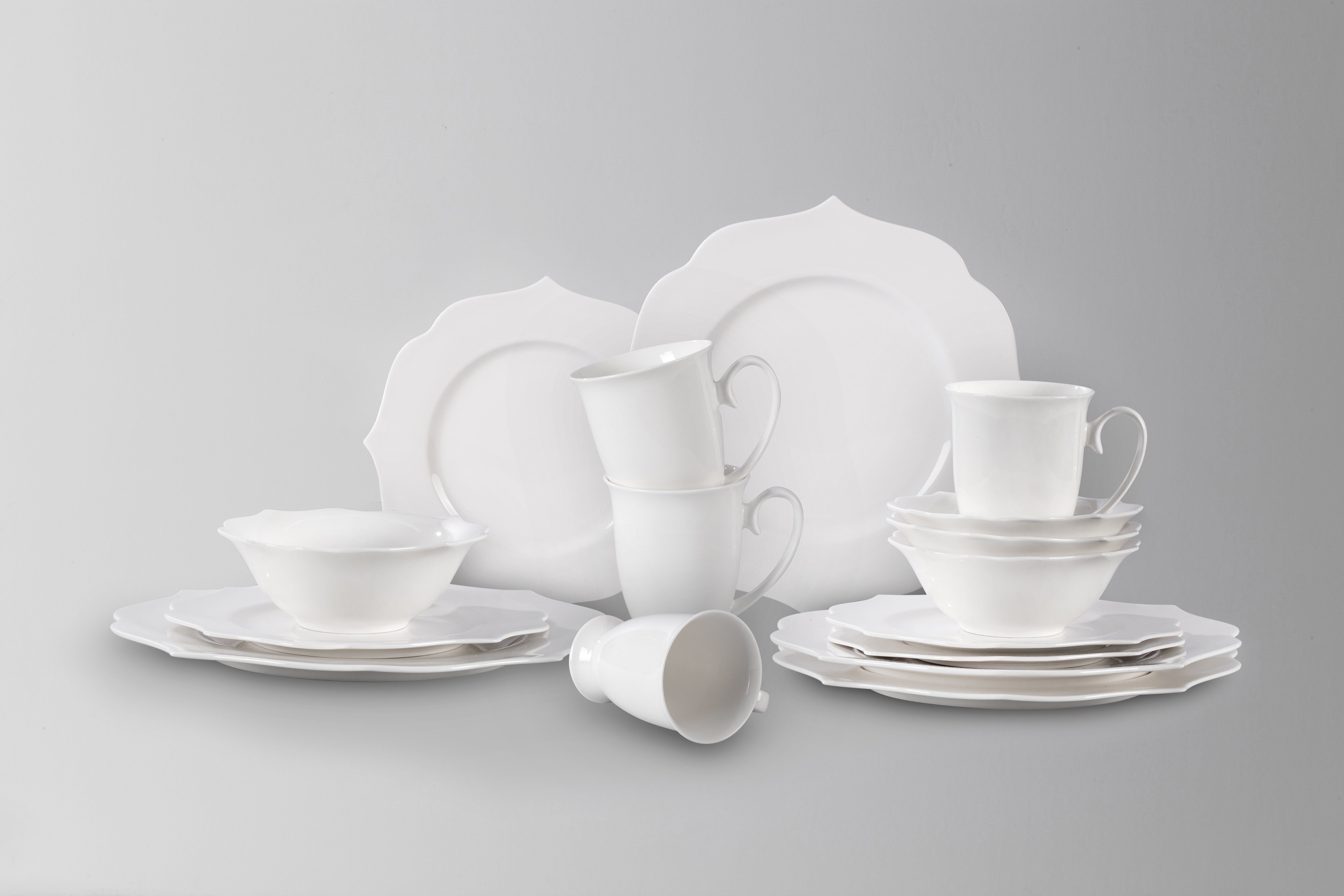 Bone China Embossed Lotus Dinnerware Set