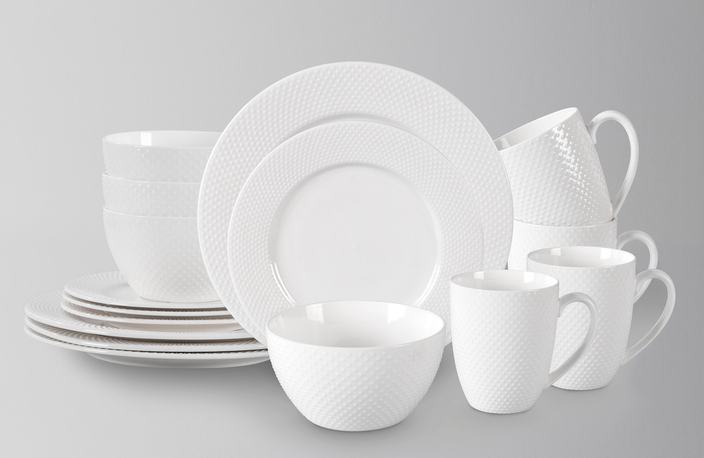 Bone China Embossed Rain Drops Dinnerware Set