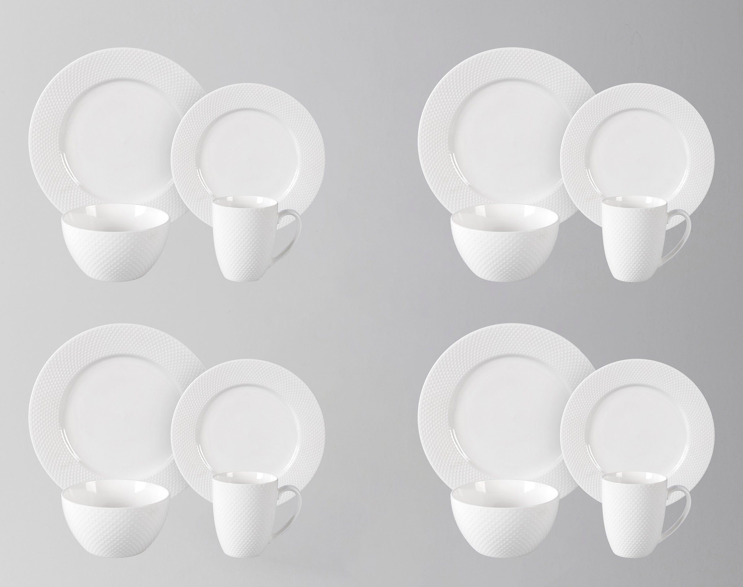 Bone China Embossed Rain Drops Dinnerware Set