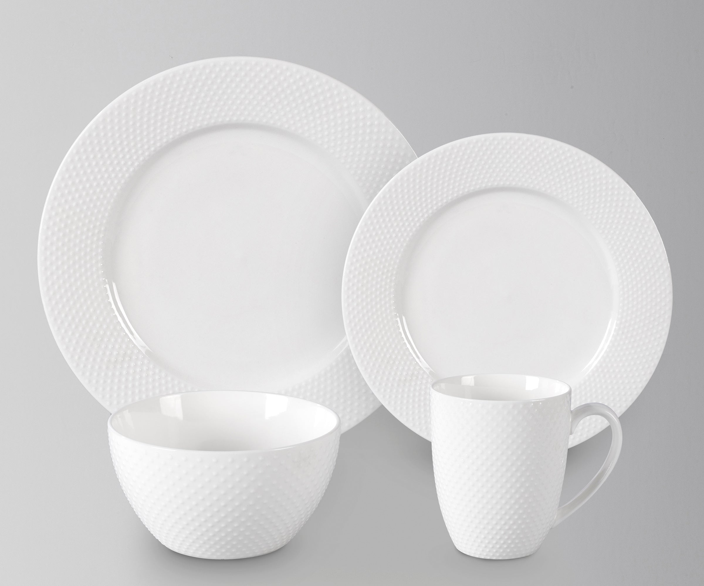 Bone China Embossed Rain Drops Dinnerware Set