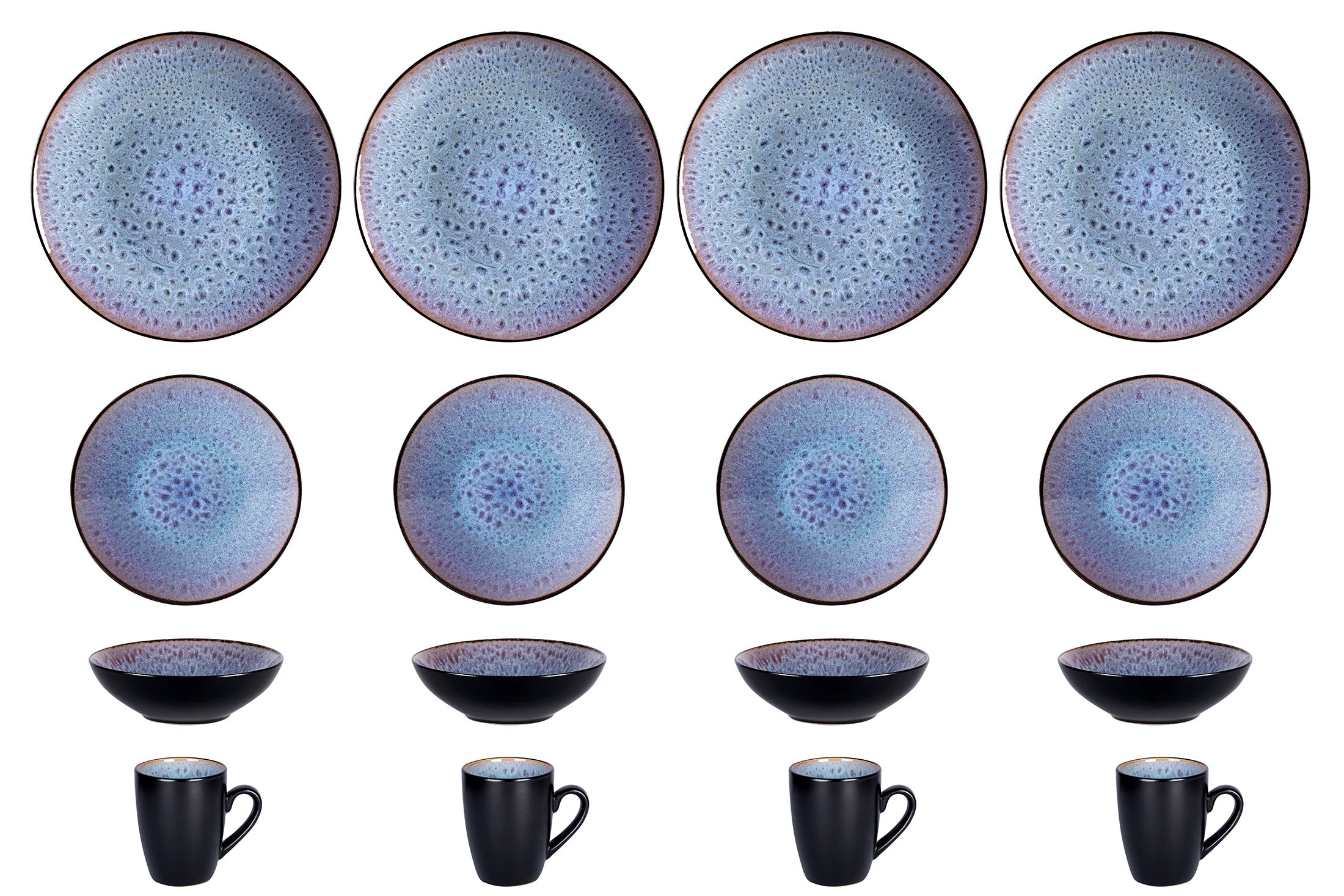 Stoneware Reactive Glaze 16pc Dinnerware Set