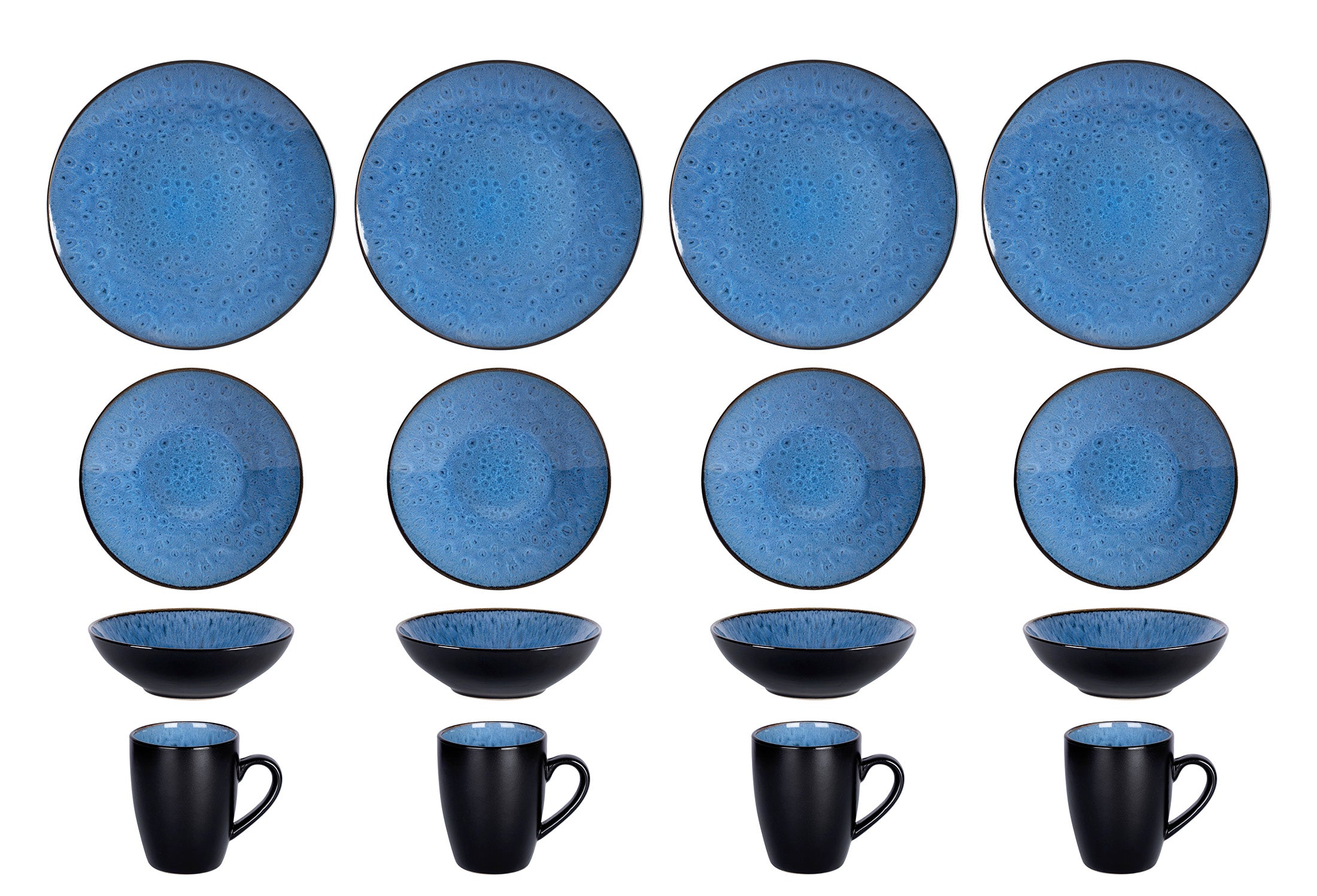 Stoneware Reactive Glaze 16pc Dinnerware Set