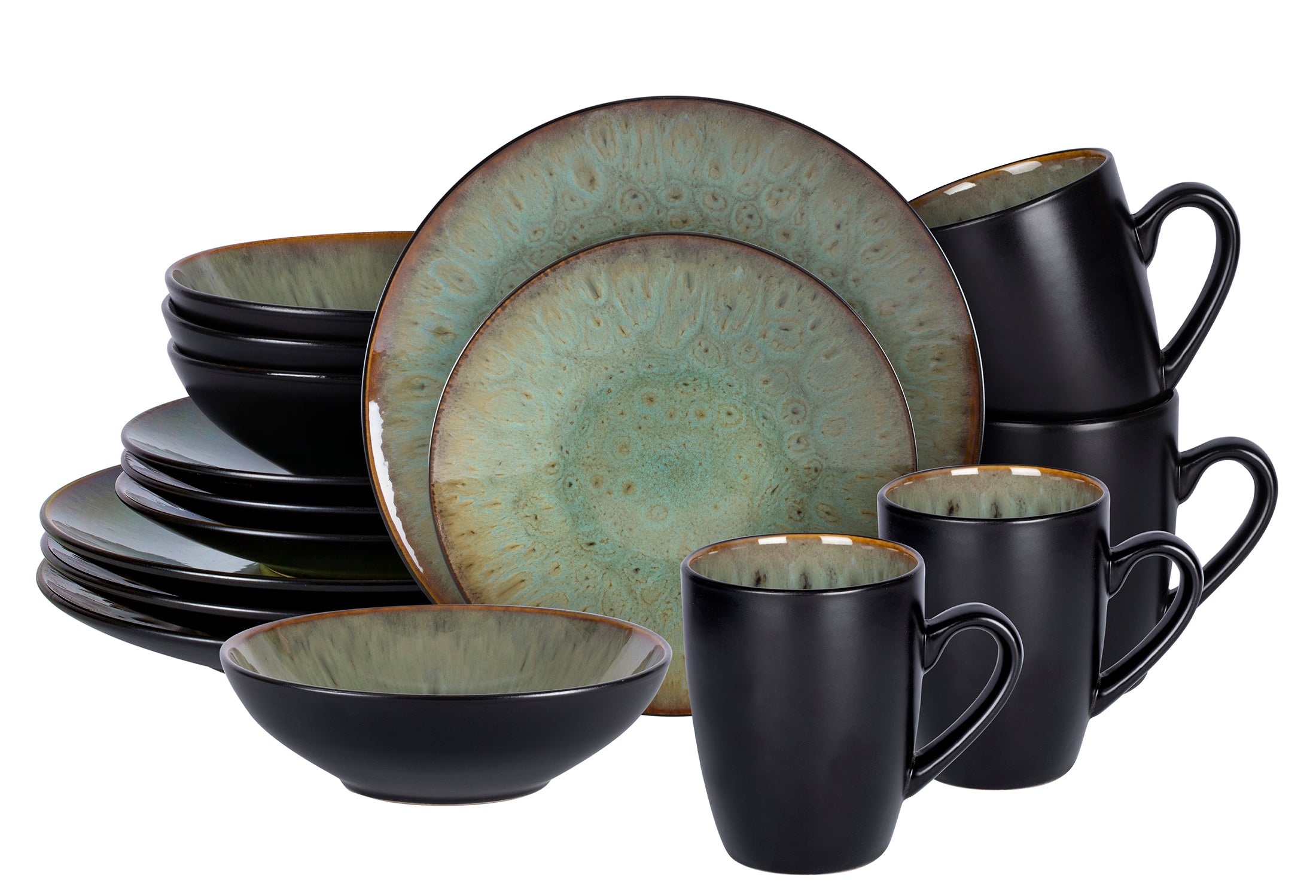 Stoneware Reactive Glaze 16pc Dinnerware Set