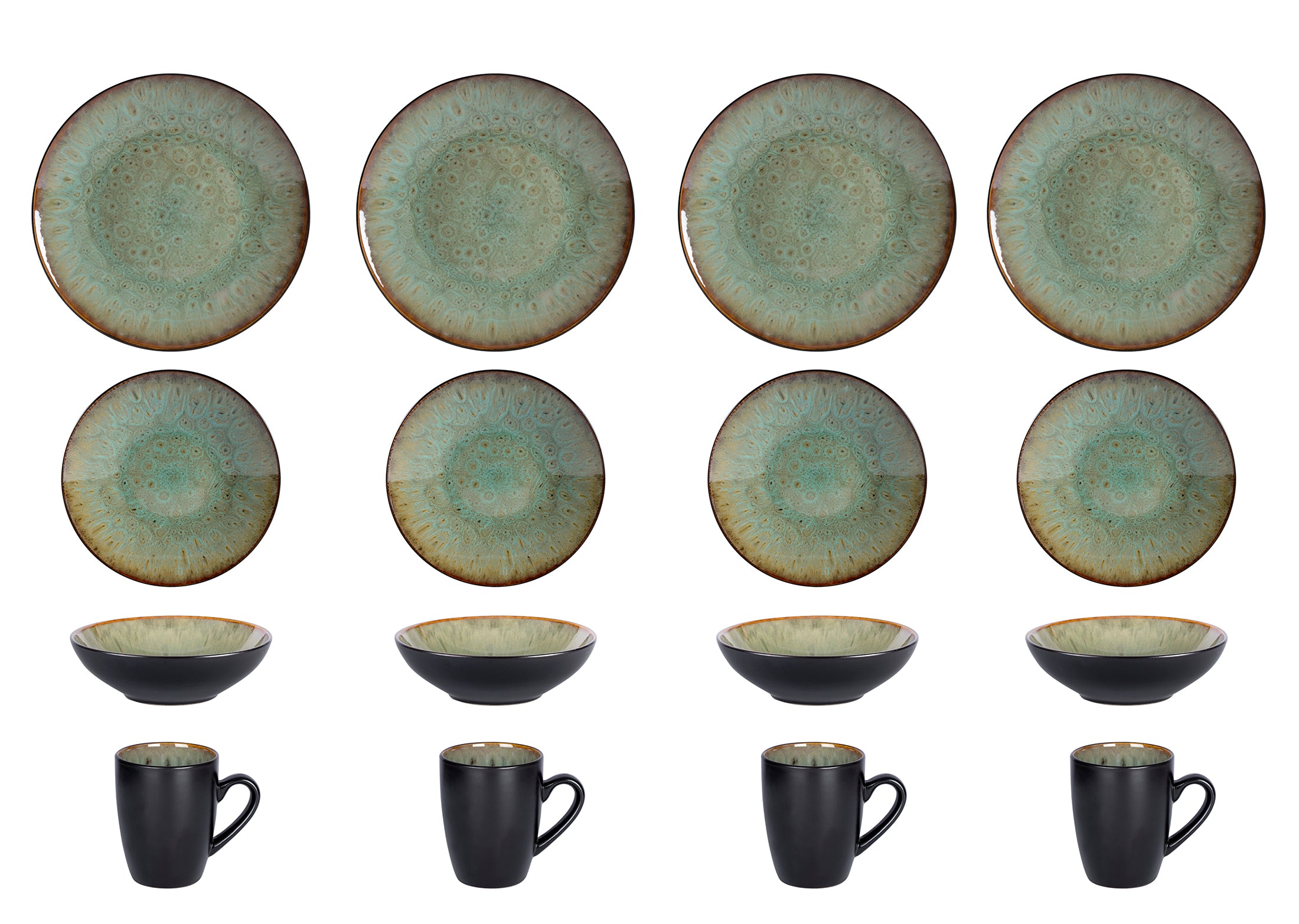 Stoneware Reactive Glaze 16pc Dinnerware Set