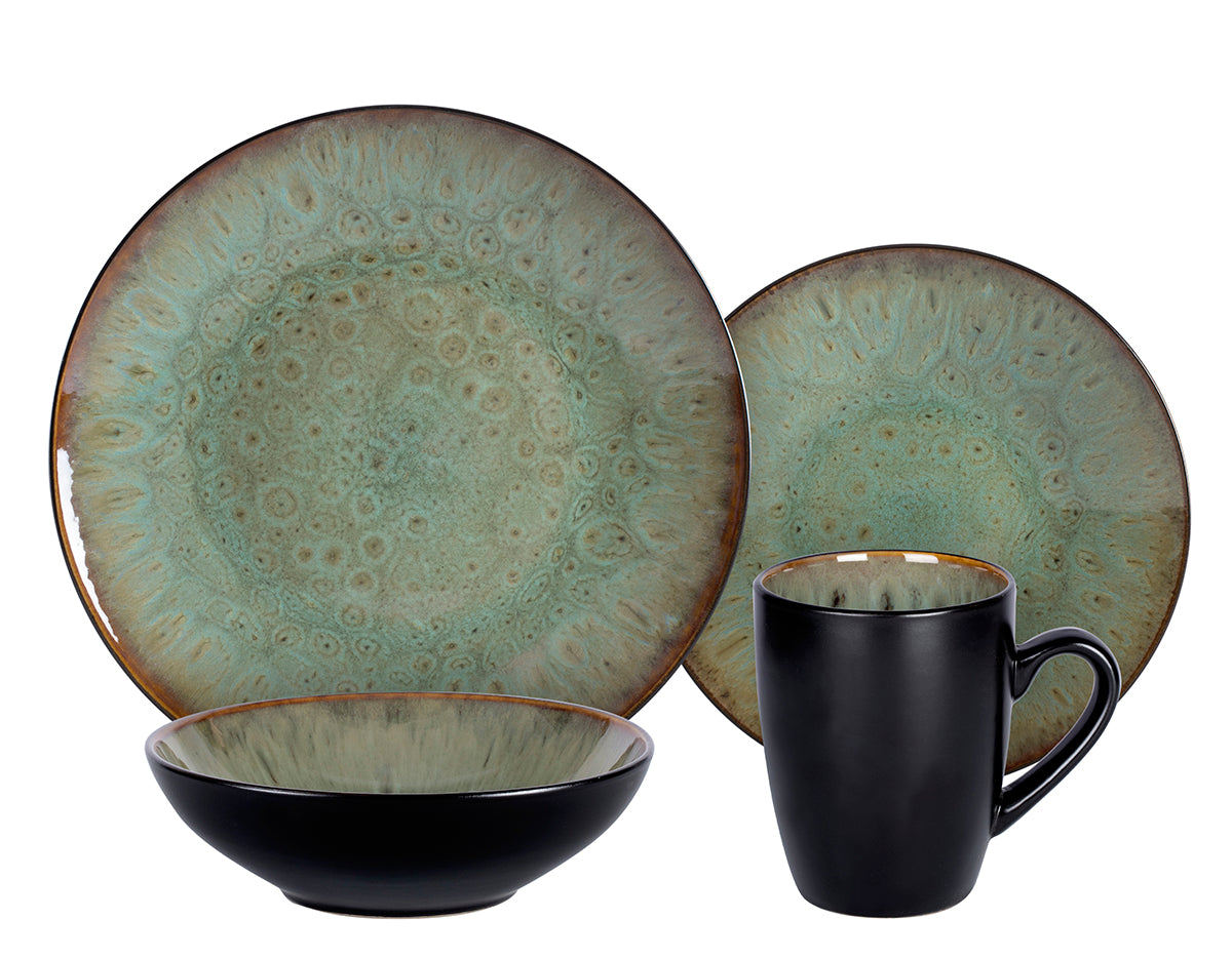 Stoneware Reactive Glaze 16pc Dinnerware Set