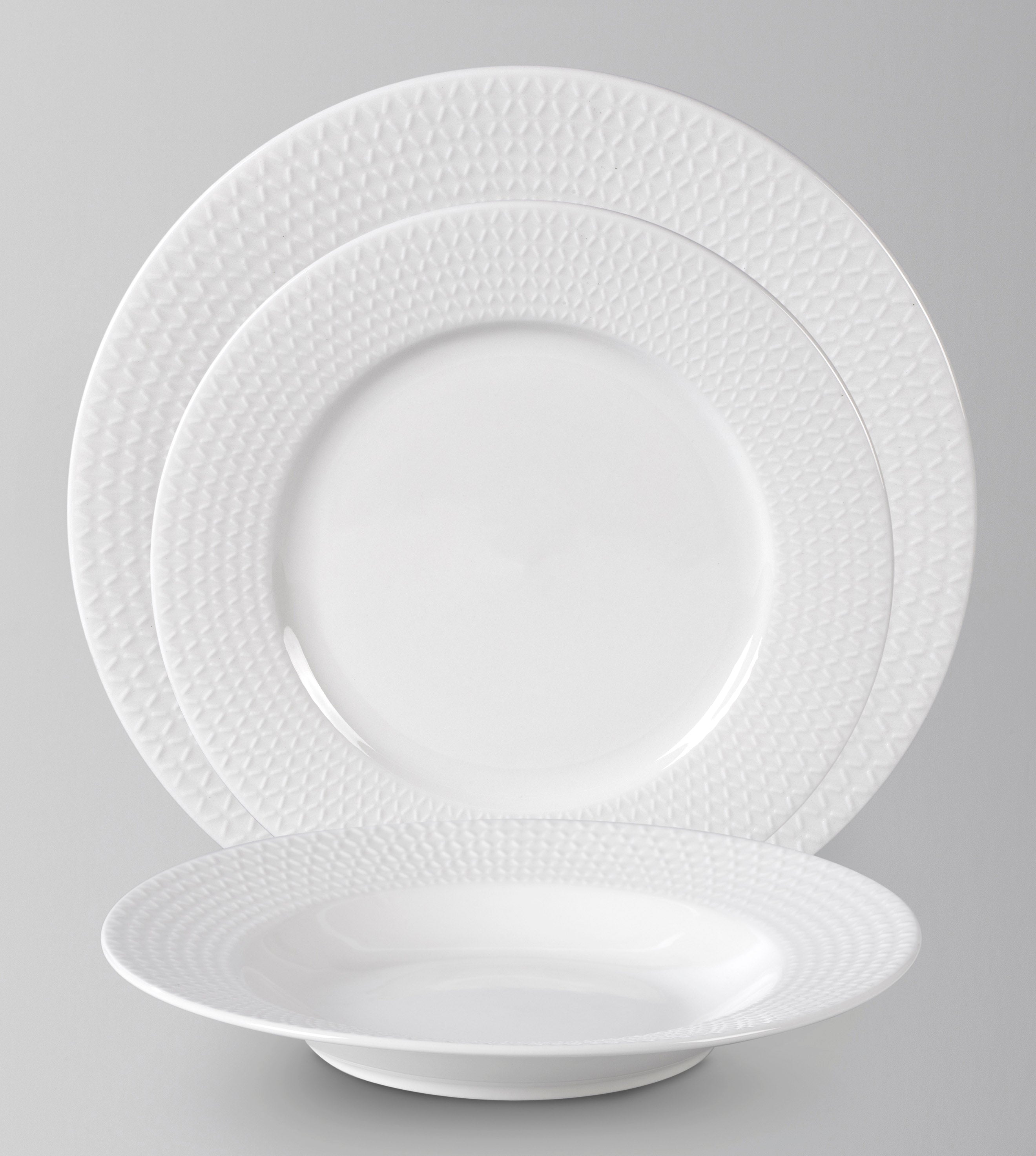 Bone China Embossed Waves 18pc Dinnerware Set