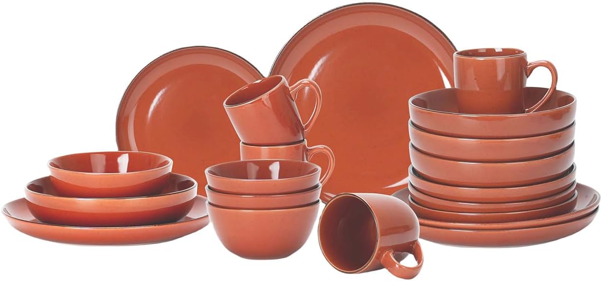 🎃Halloween-Ready🎃 Euro-Nordic Speckled Stoneware Dinnerware Set