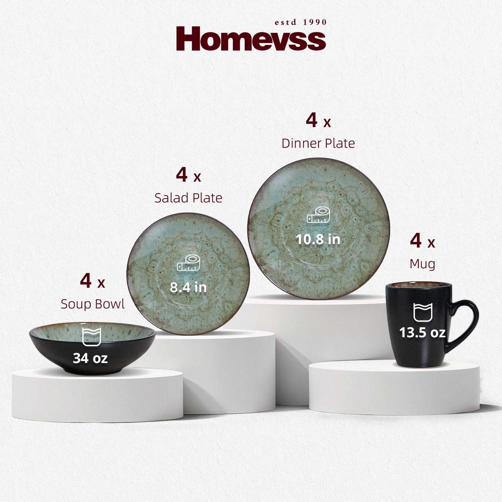 Reactive-Glaze Stoneware Dinnerware Set