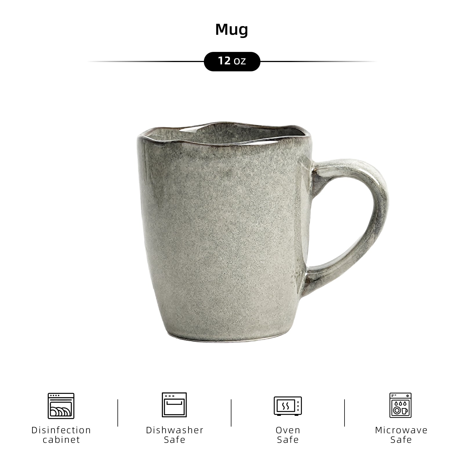 12oz Organic Shape Highland Coffee Mugs