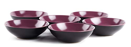 Colors Life 16 Dinnerware Set，Outside Shinny Black + Inside Matte Finished Color