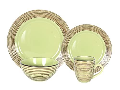 Stoneware Handcrafted Tree Bark Effected Glaze Dinnerware Set (Service for 4-16pc Set)