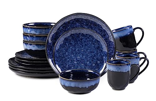 Stoneware Reactive Glaze Organic Sky Star Dinnerware Set