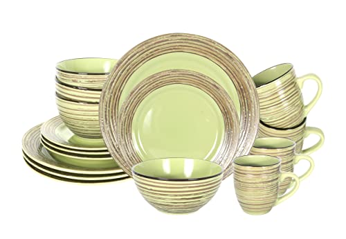 Stoneware Handcrafted Tree Bark Effected Glaze Dinnerware Set (Service for 4-16pc Set)