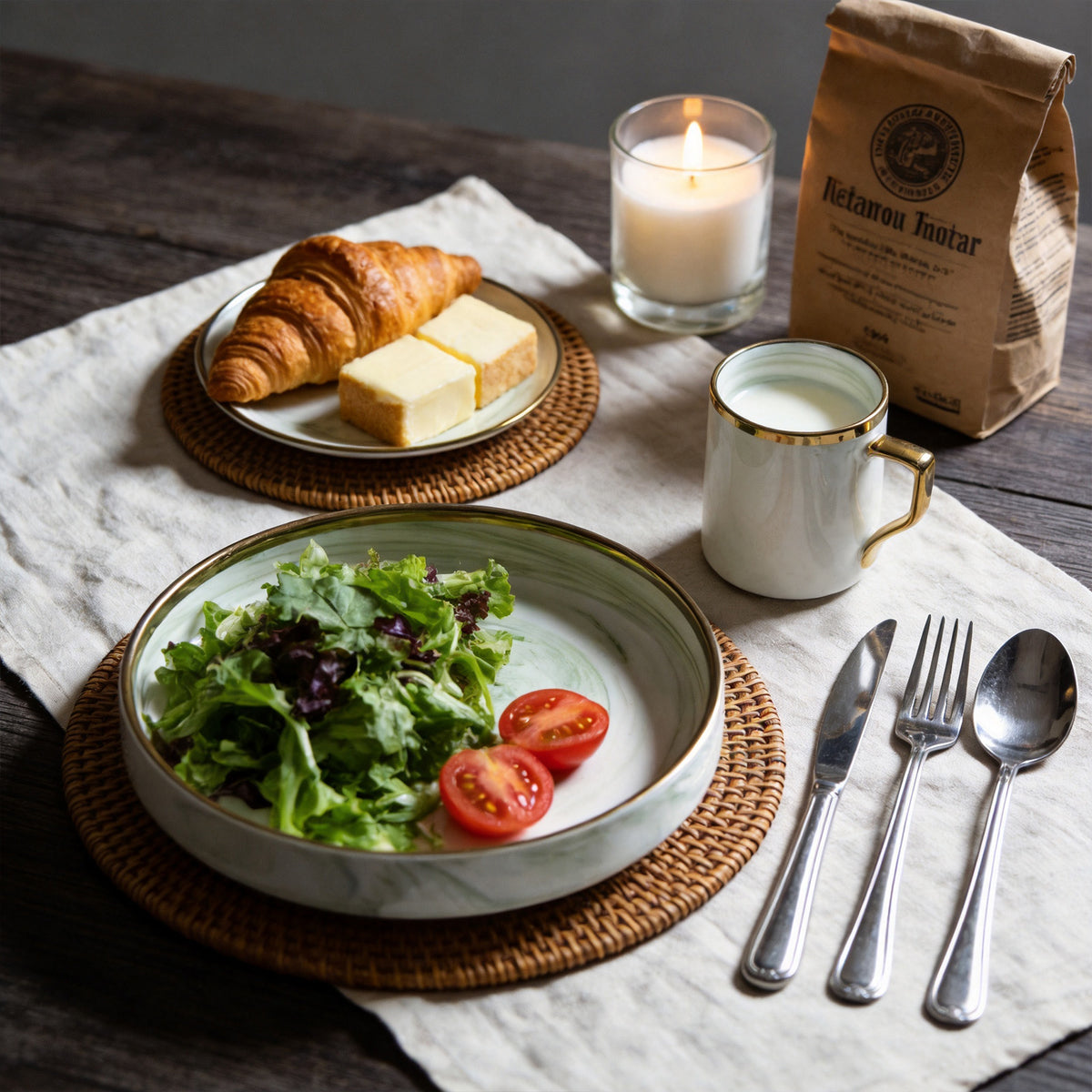 Artisan Marbled Fine China Dinnerware Set